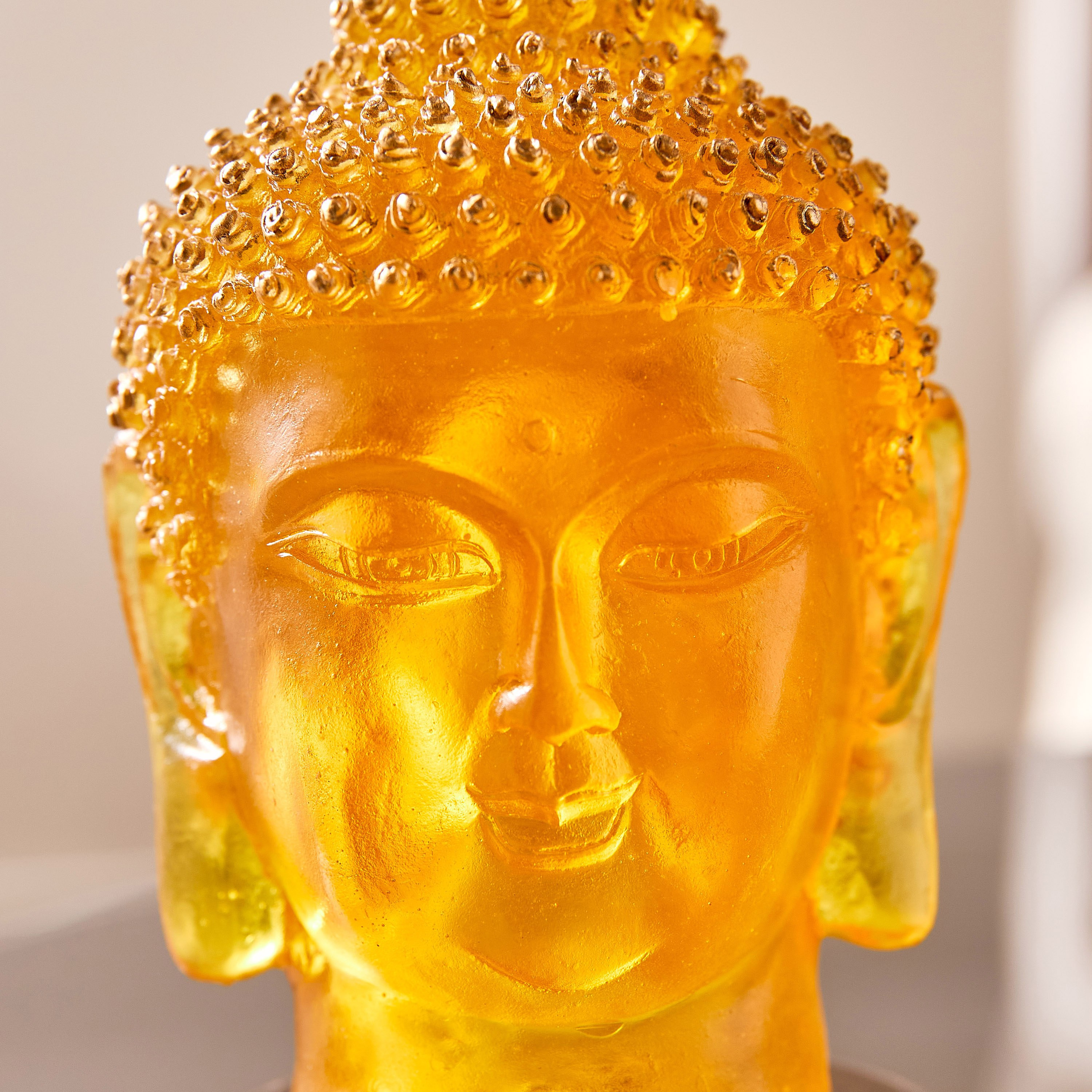 Asher Polyresin LED Light Buddha Head on Wooden Base - 9.5x9.5x17 cm-hbxhomeware-homedecor-figurinesandornaments-image-3