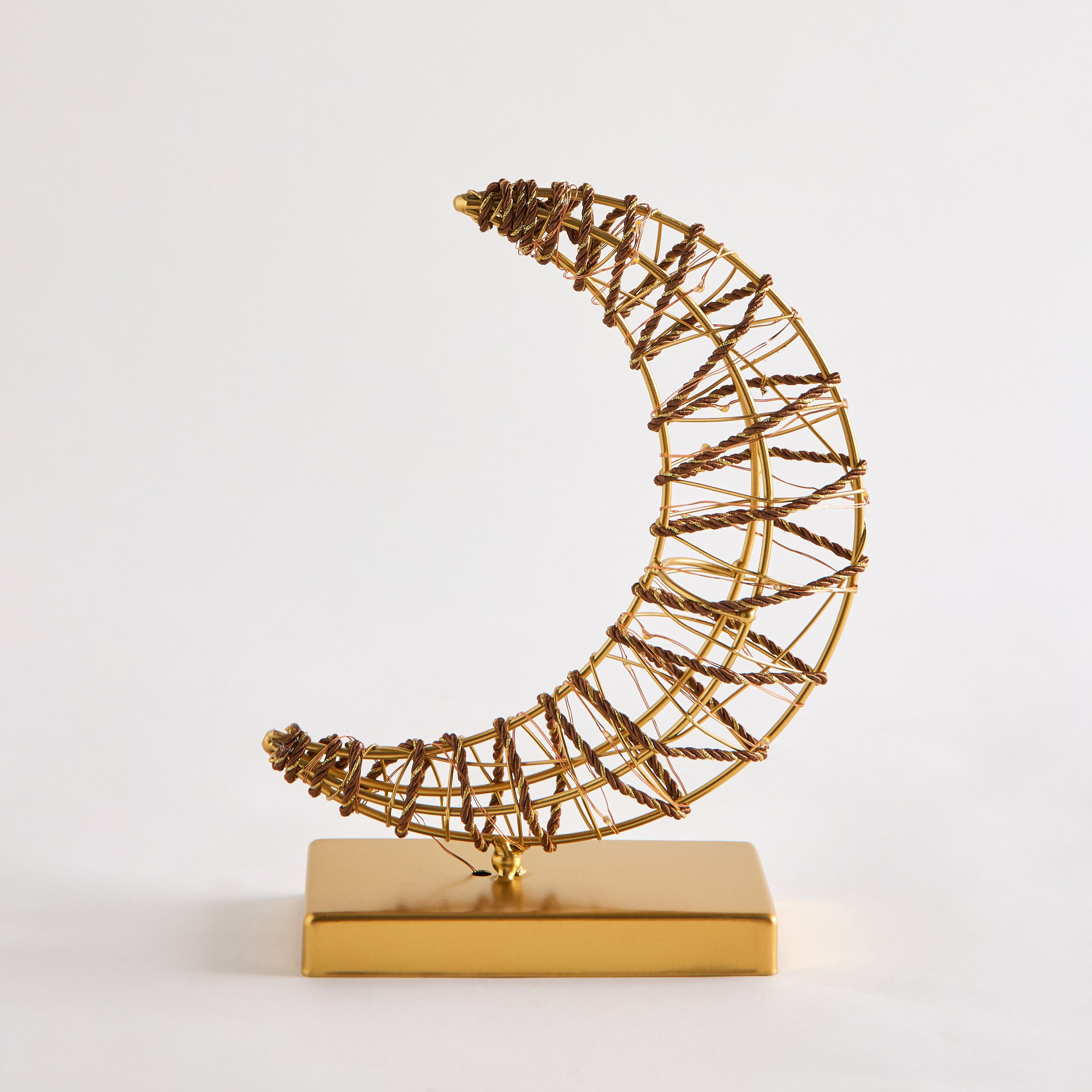 زينة شكل قمر إل إي دي معدنية من آشير - 20.2x7.6x24.3 سم-hbxhomeware-homedecor-figurinesandornaments-image-5
