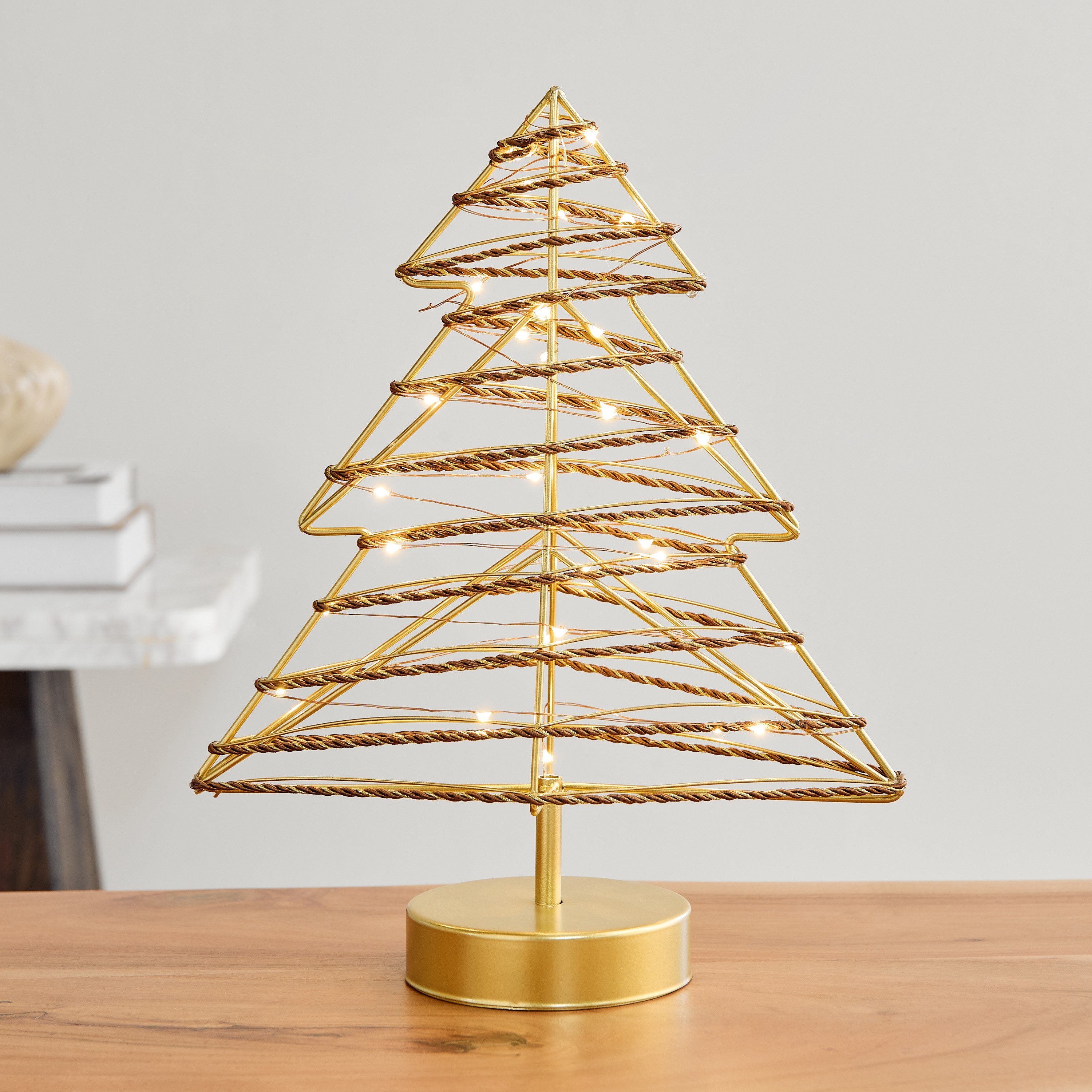 Asher Metal LED Xmas Tree Accent - 25.5x10.4x32.8 cm-hbxhomeware-homedecor-figurinesandornaments-image-1