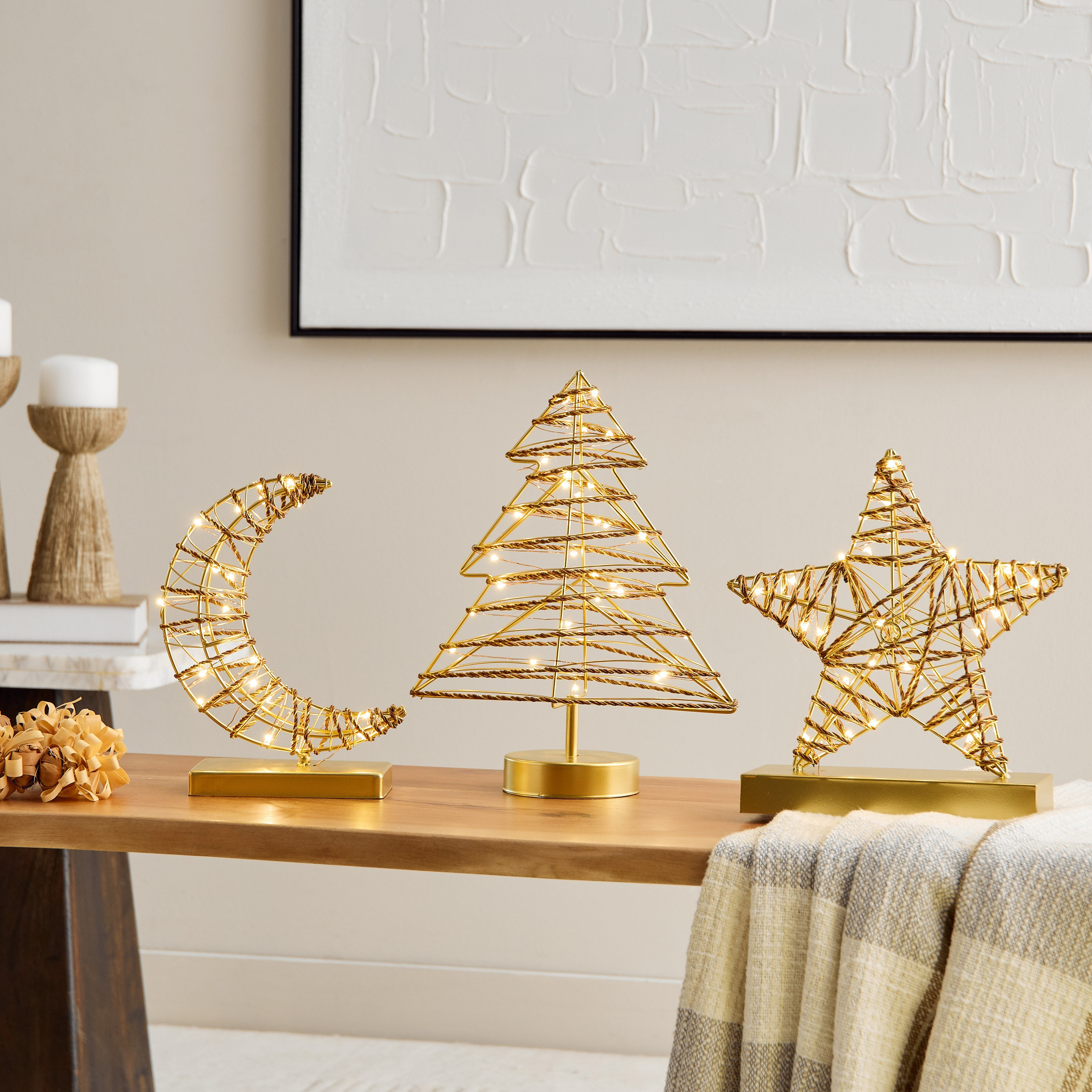Asher Metal LED Xmas Tree Accent - 25.5x10.4x32.8 cm-hbxhomeware-homedecor-figurinesandornaments-image-4