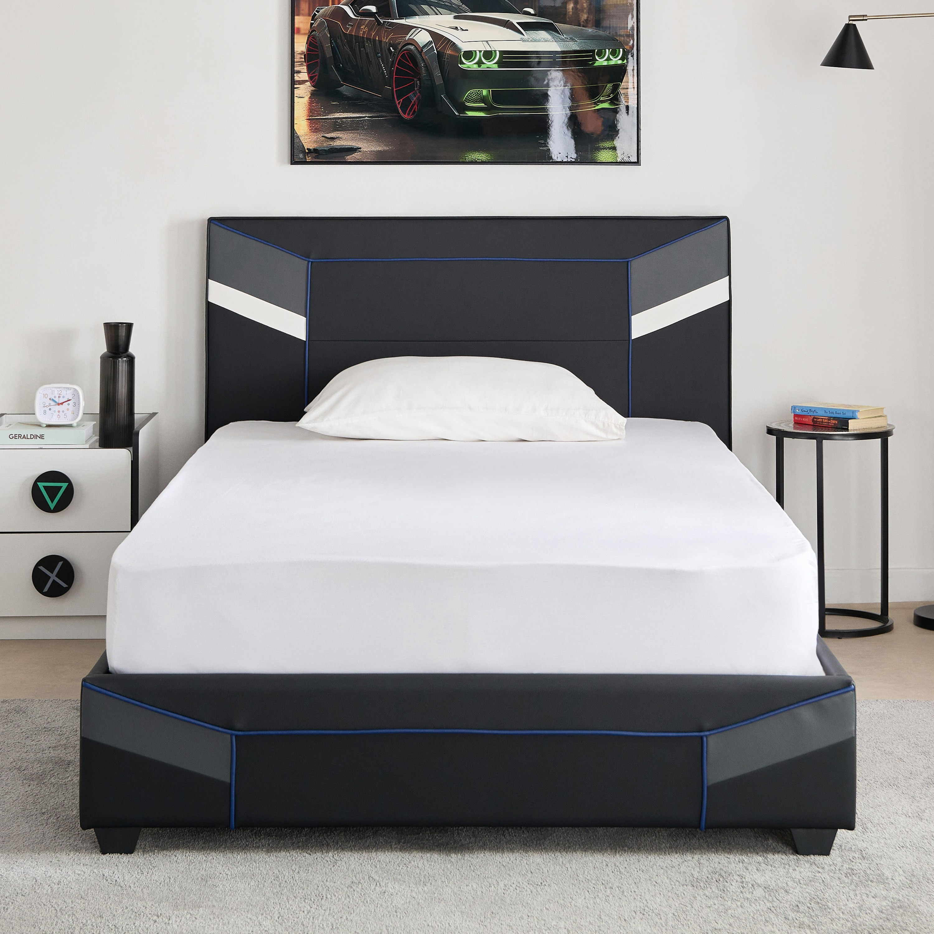 سرير ألعاب توين ذكي منجّد - جيمرز من موڤو - 120x200 سم-hbxbedroom-bedsandbedsets-upholsteredbeds-twin-image-2
