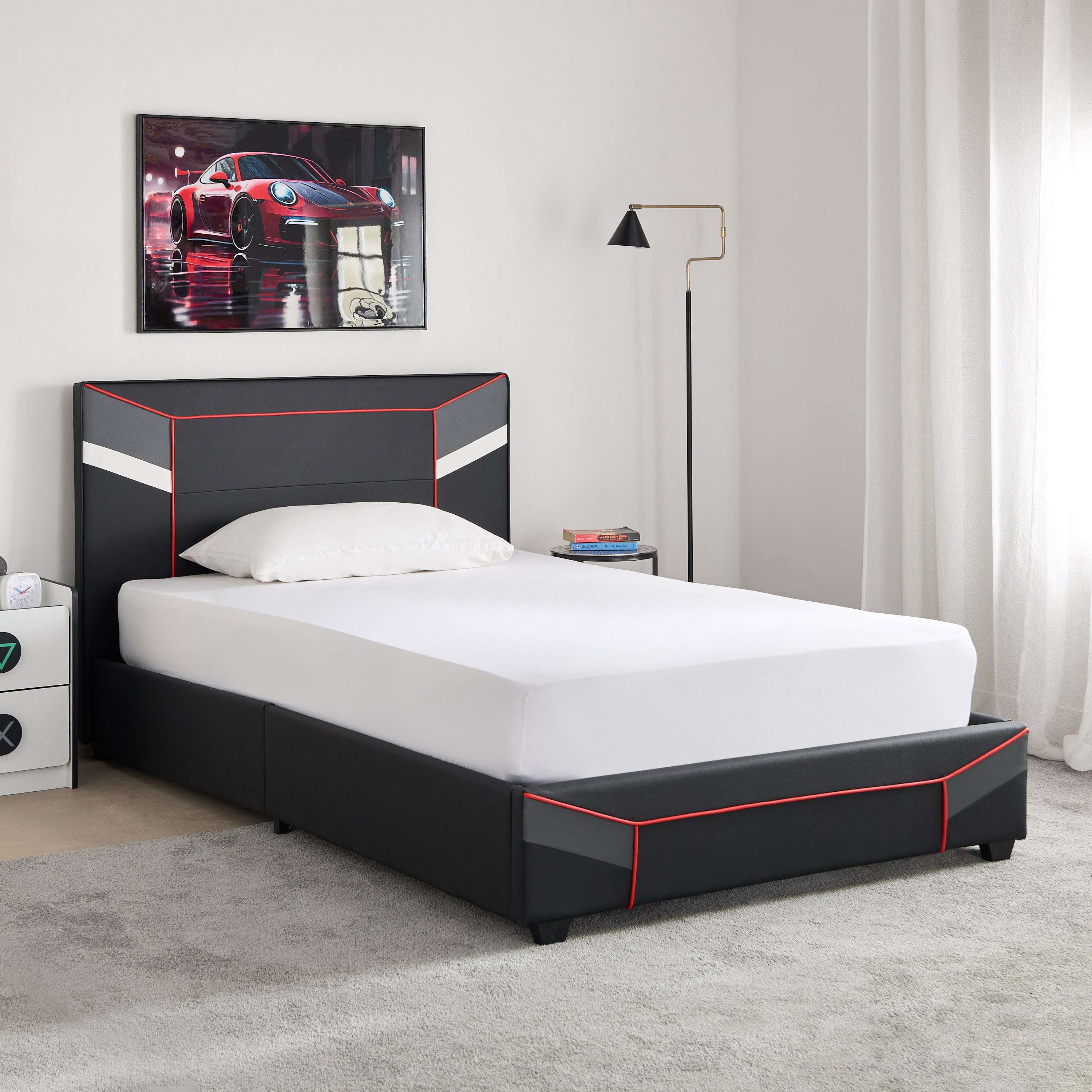 سرير ألعاب فردي ذكي منجّد - جيمرز من موڤو - 90x200 سم-hbxkidsandyouth-bedsandbedsets-beds-single-image-1