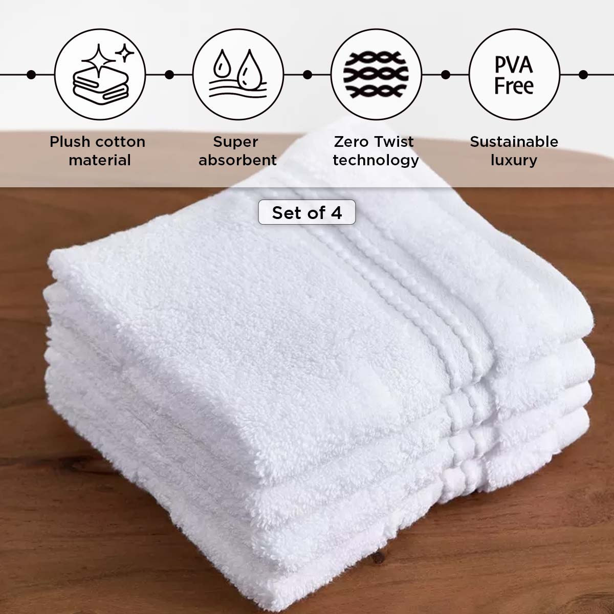 Cloud Soft Serene Zero Twist 4-Piece Face Towel Set - 30x30 cm-hbxbathroom-bathroomtextiles-image-4