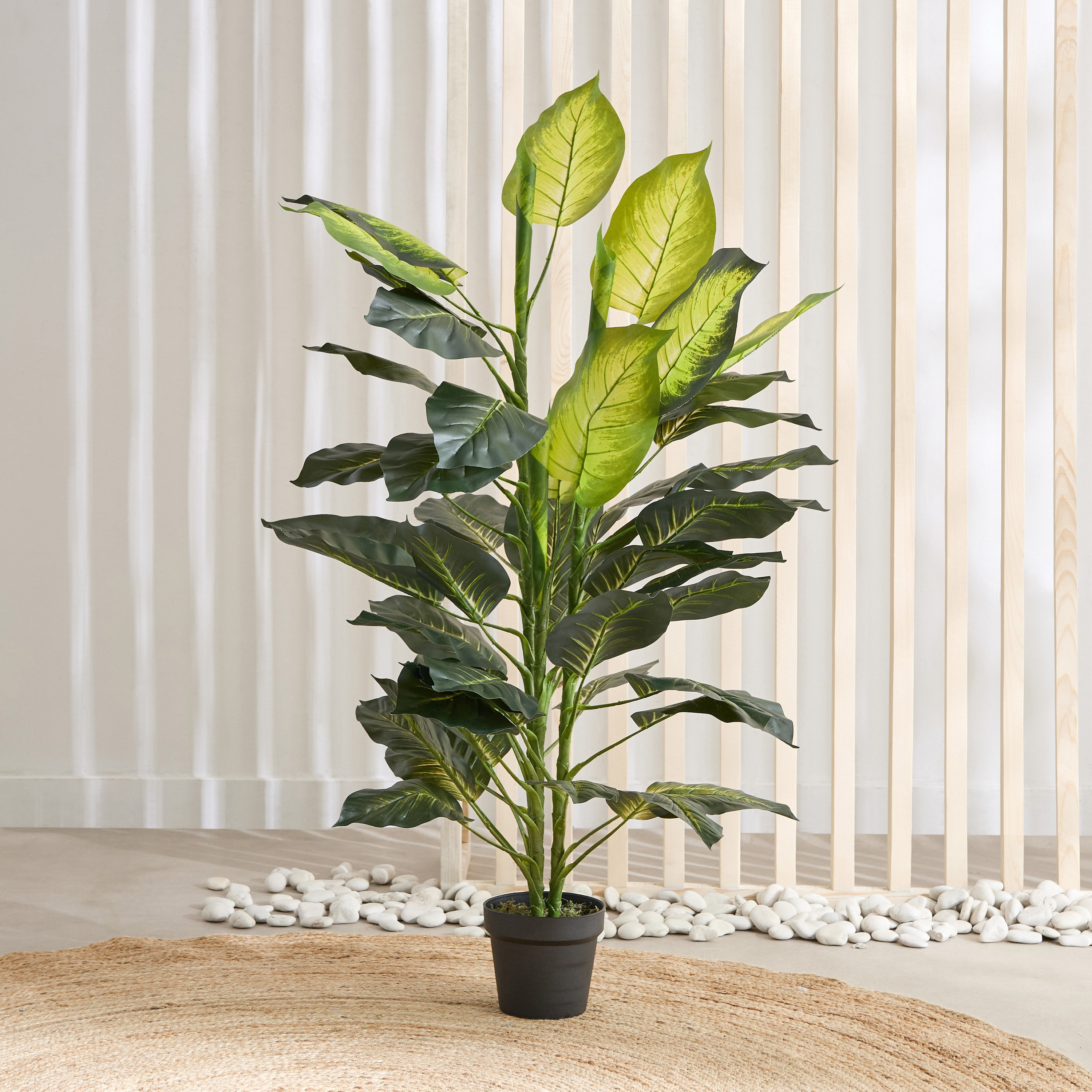 Triton Realtouch Artificial Dieffenbachia Tree with Pot - 50x40x135 cm-hbxdecorandfurnishings-homeaccessories-artificialflowersandplants-image-1