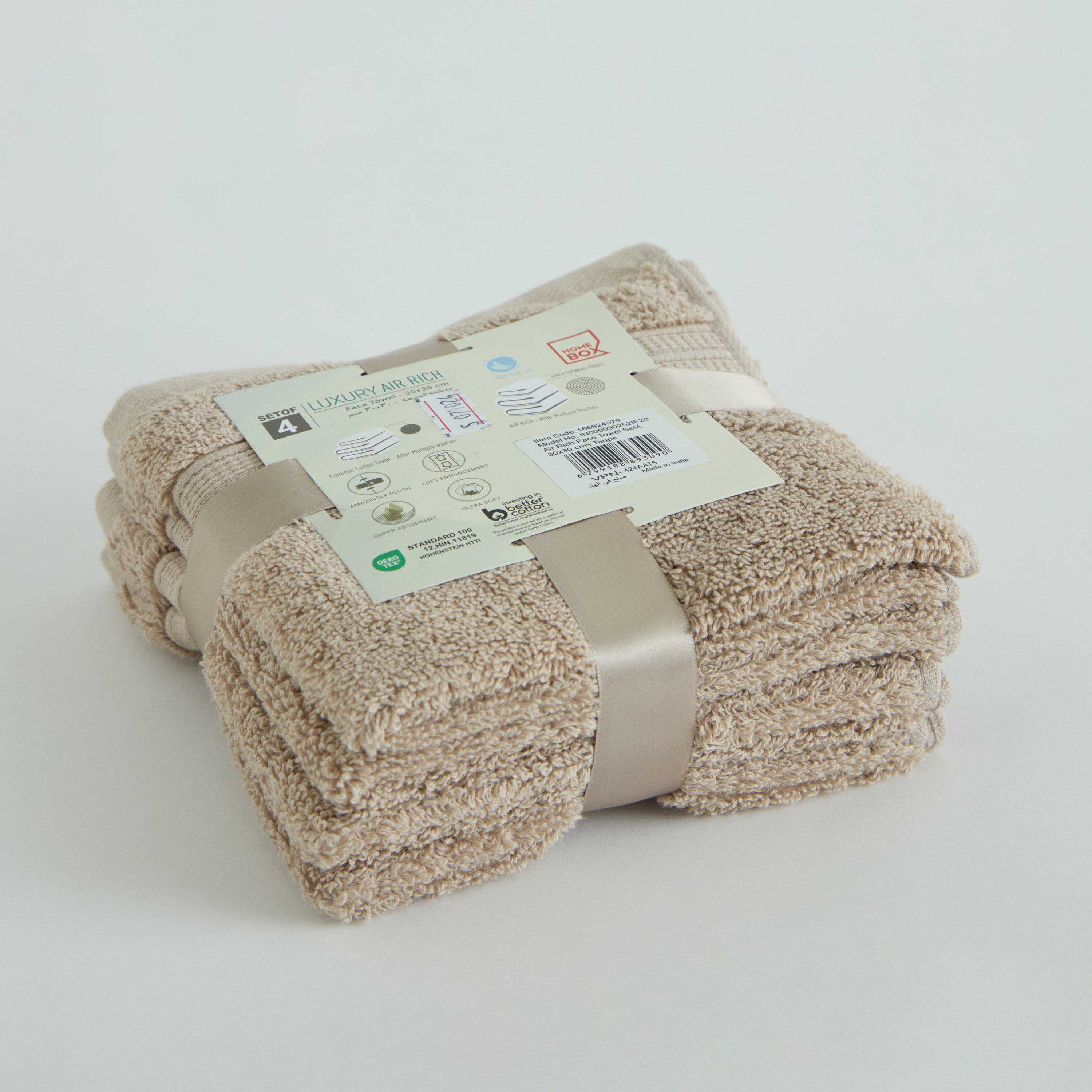 Air Rich 4-Piece Face Towel Set - 30x30 cm-hbxbathroom-bathroomtextiles-image-6