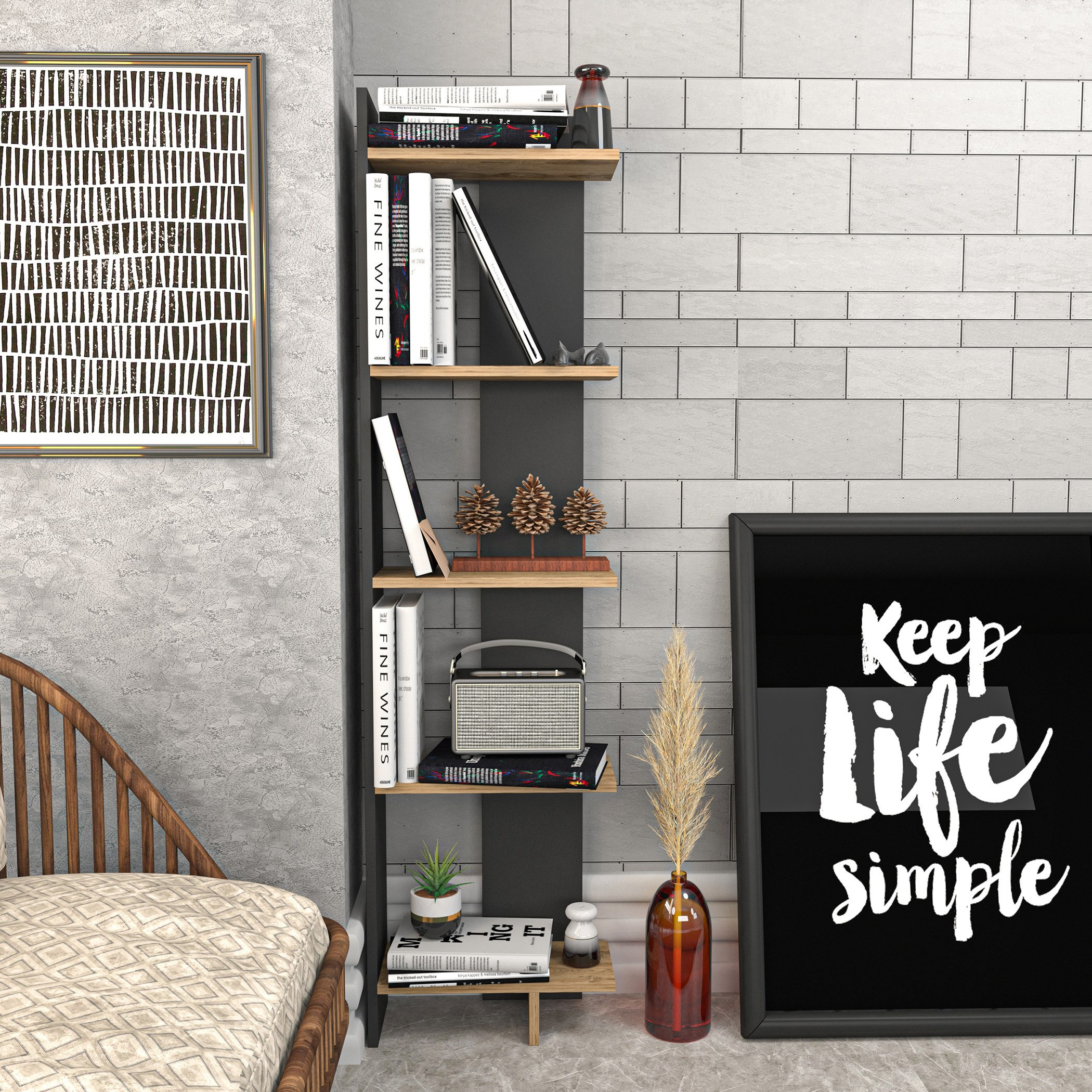 خزانة كتب ركنيّة 5 مستويات من مودوليكس ألفا-hbxfurniture-office-bookcases-image-1