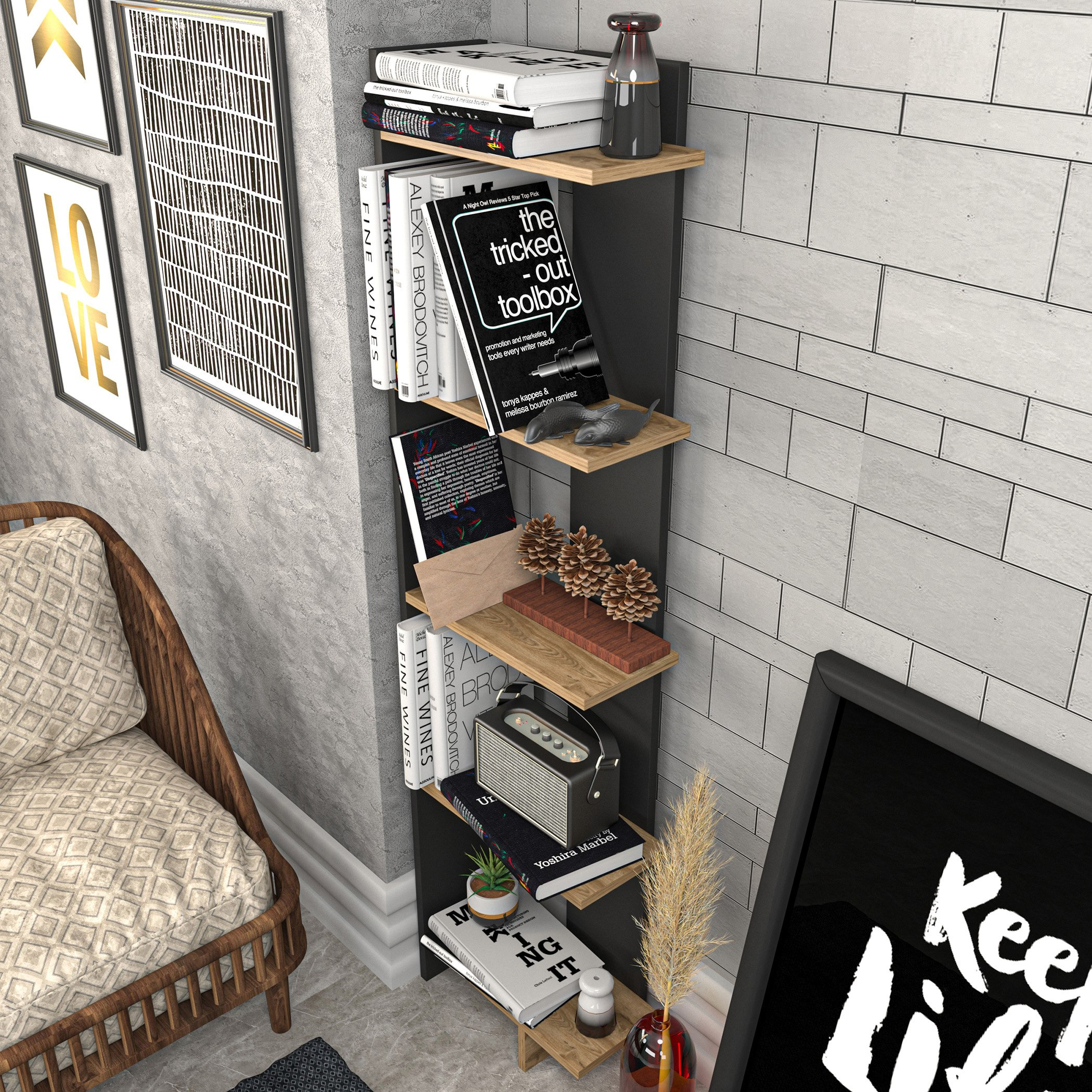 خزانة كتب ركنيّة 5 مستويات من مودوليكس ألفا-hbxfurniture-office-bookcases-image-3