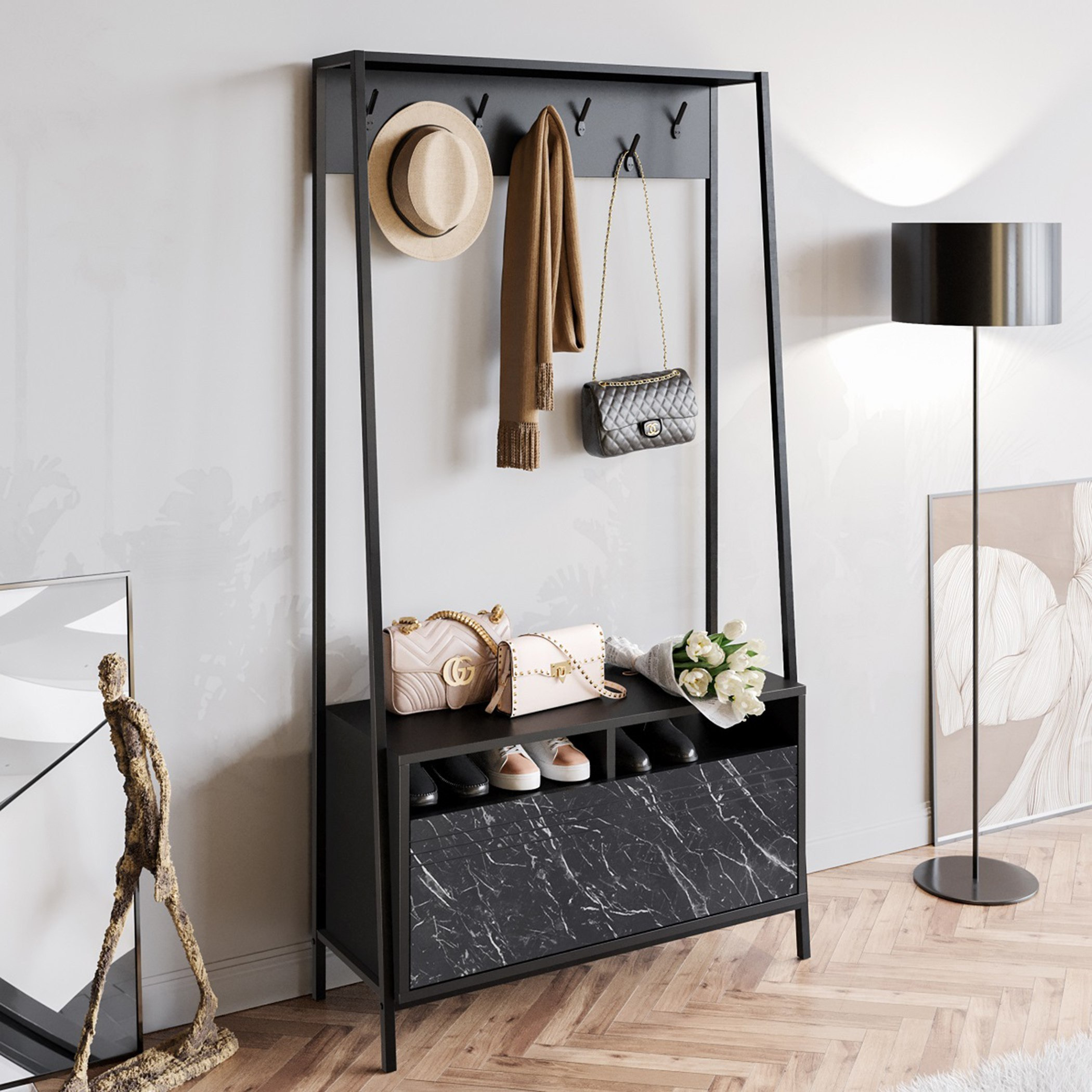 Modulix Alfa Coat Hanger and Shoe Cabinet-hbxbedroom-shoecabinetsandracks-image-2