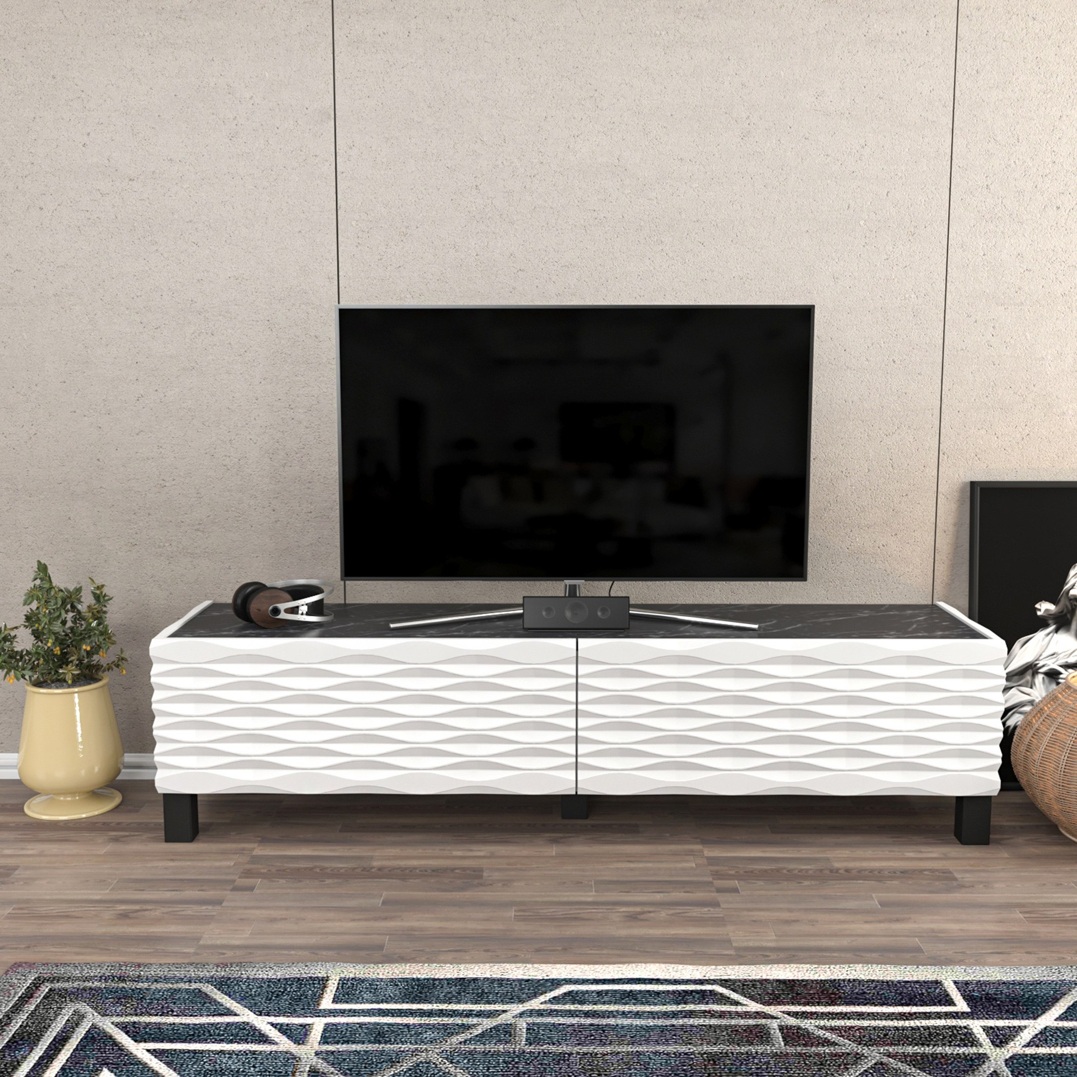 Modulix Orleans 1.5 Metre TV Unit for TVs up to 65 inches-hbxlivingroom-mediaunitsandstorage-tvunits-image-1