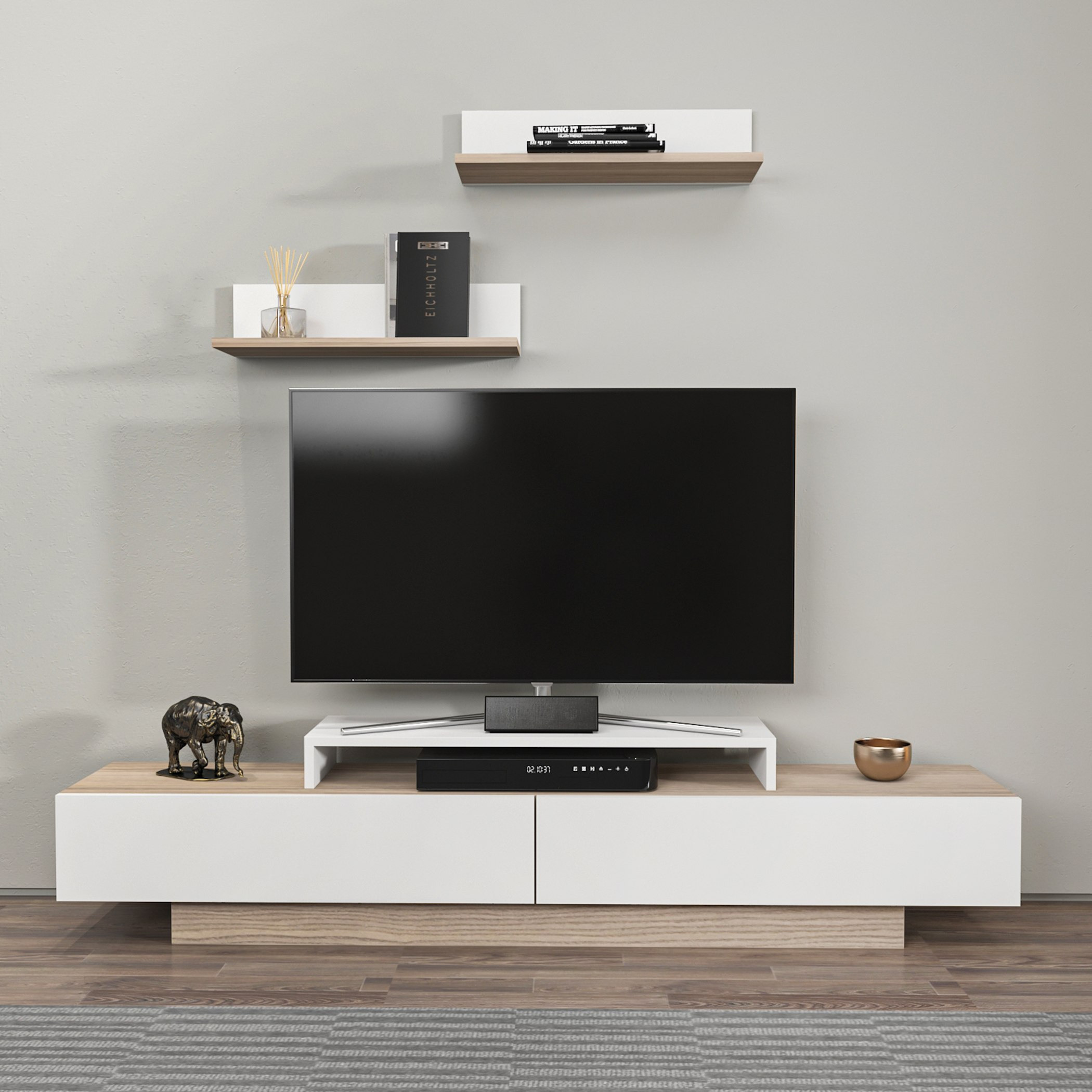 Modulix Maple 1.8 Metre TV Unit for TVs up to 75 inches-hbxlivingroom-mediaunitsandstorage-tvunits-image-1