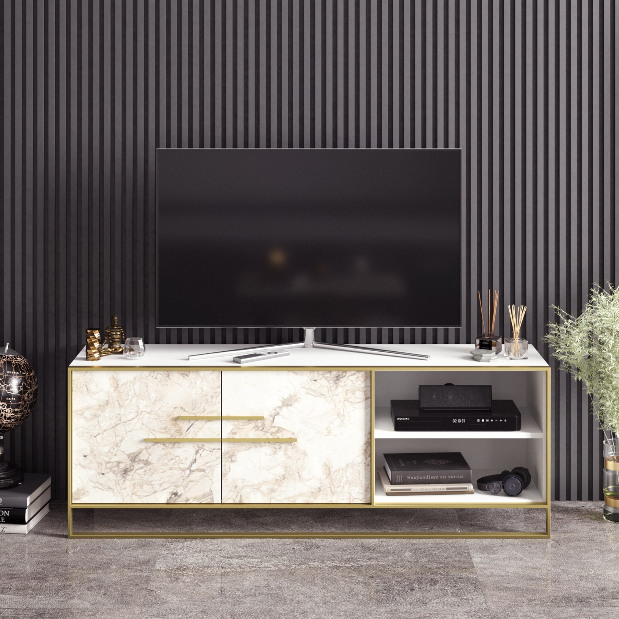 Modulix Alfa 1.6 Metre TV Unit for TVs up to 70 inches-hbxlivingroom-mediaunitsandstorage-tvunits-image-1