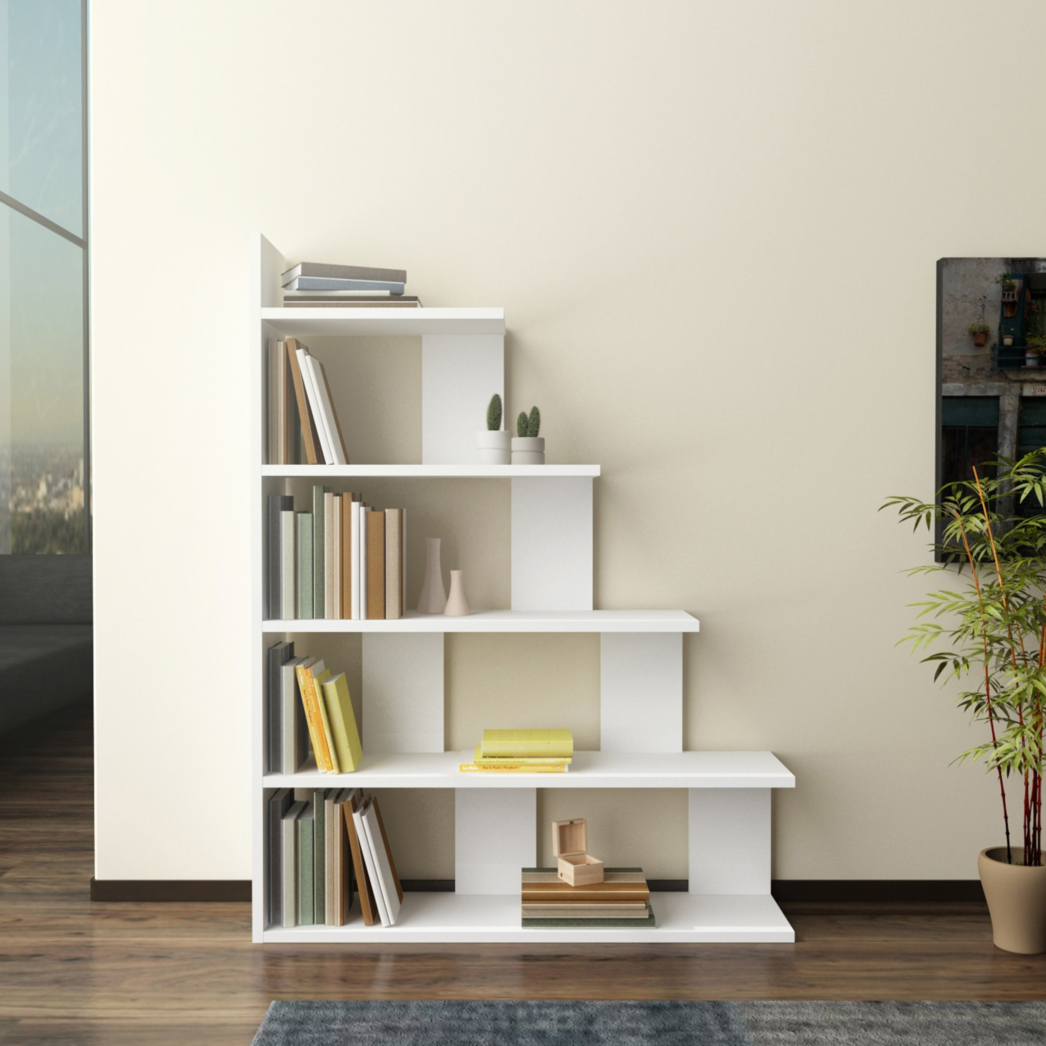 Modulix Opus Step Bookcase-hbxfurniture-office-bookcases-image-2