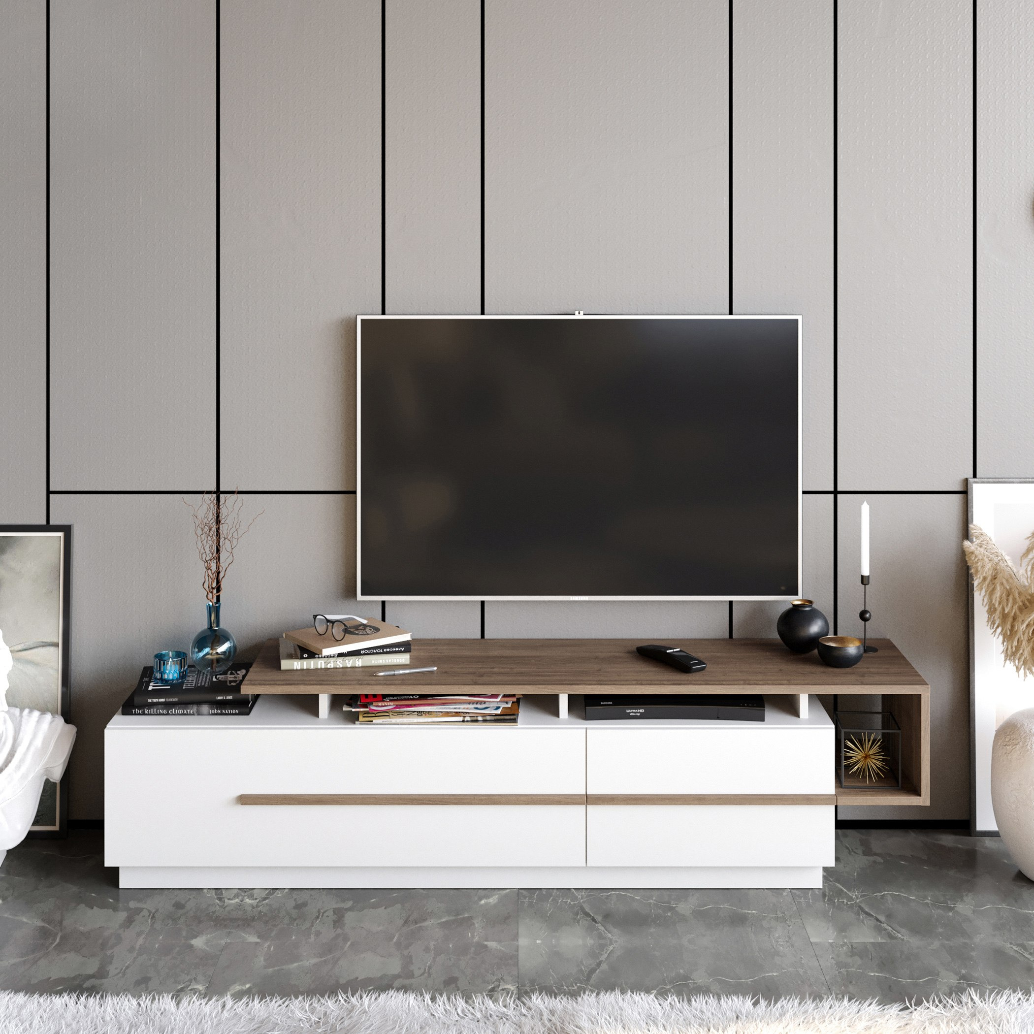 Modulix Ohio 1.8 Metre TV Unit for TVs up to 75 inches-hbxlivingroom-mediaunitsandstorage-tvunits-image-1
