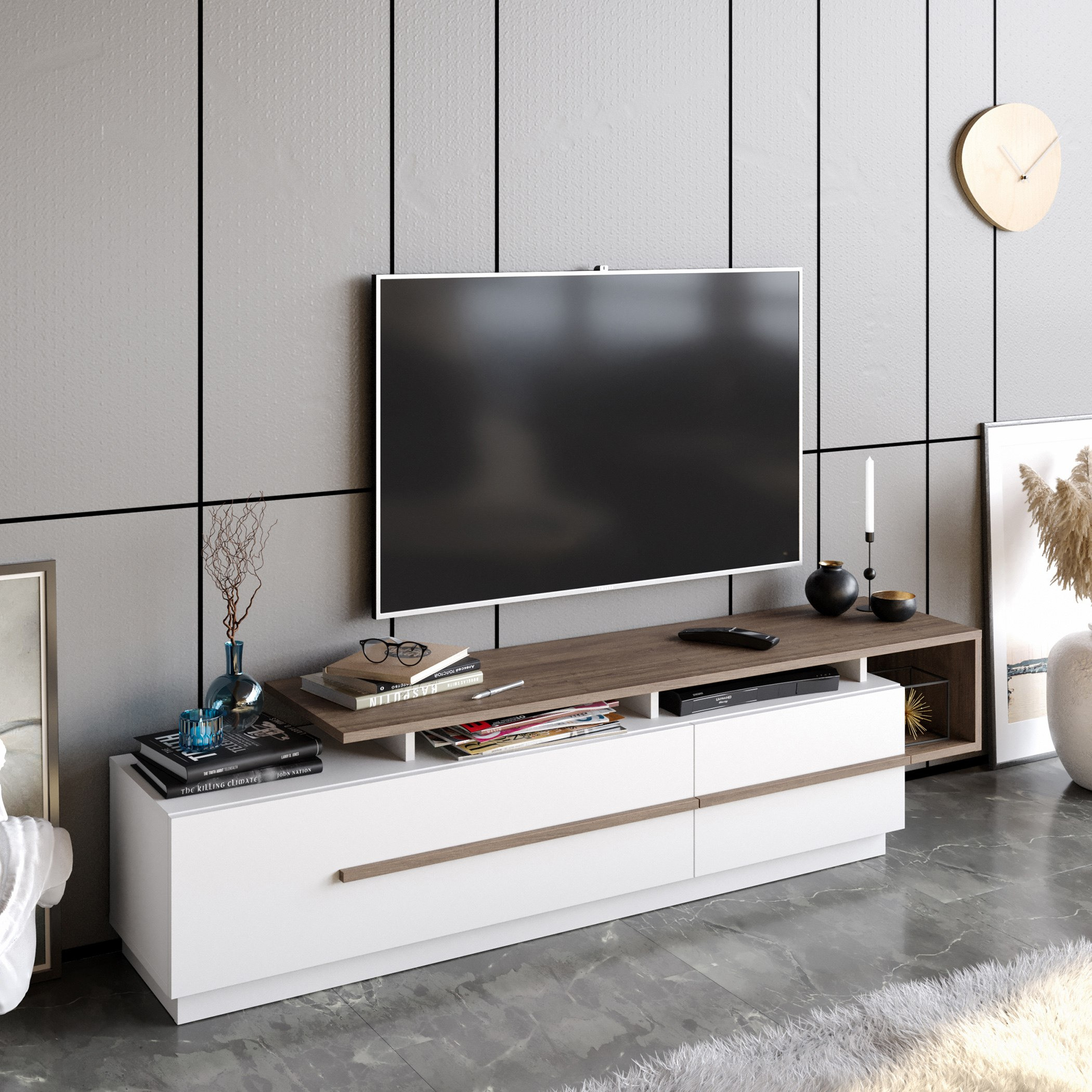 Modulix Ohio 1.8 Metre TV Unit for TVs up to 75 inches-hbxlivingroom-mediaunitsandstorage-tvunits-image-2