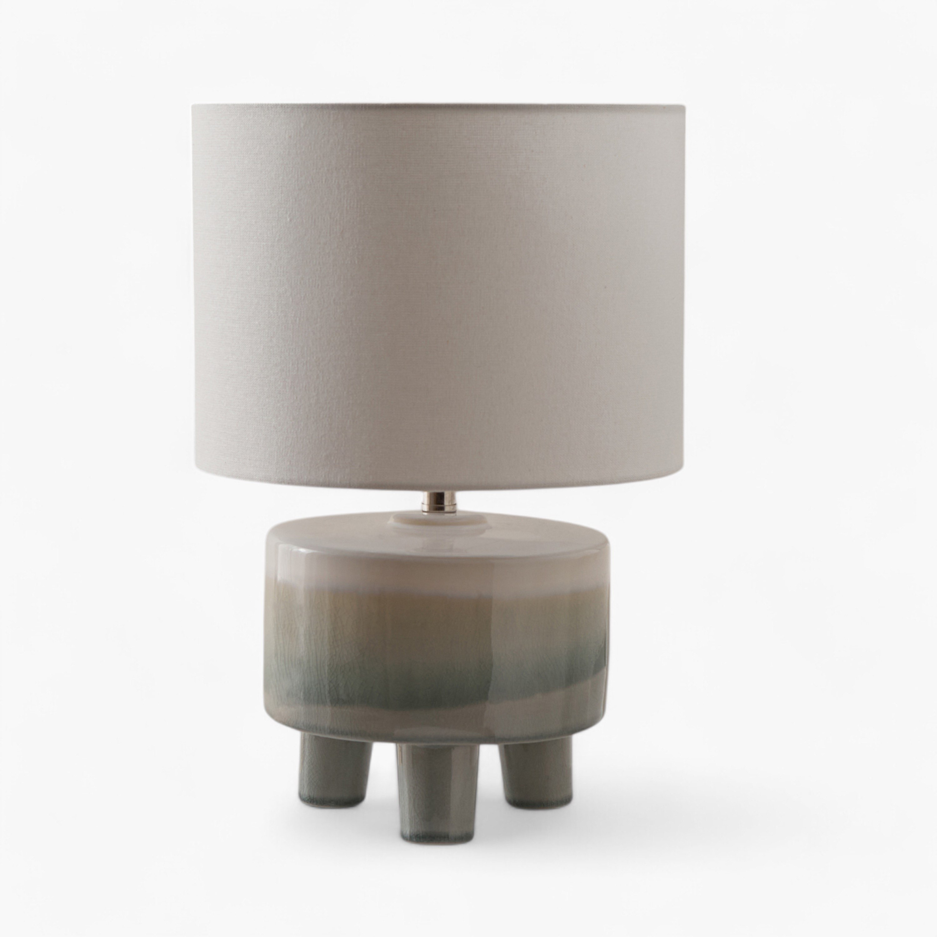 مصباح طاولة بقاعدة خزف مع غطاء كتان من ناش - 28x41 سم-hbxbedroom-lighting-tablelamps-image-7