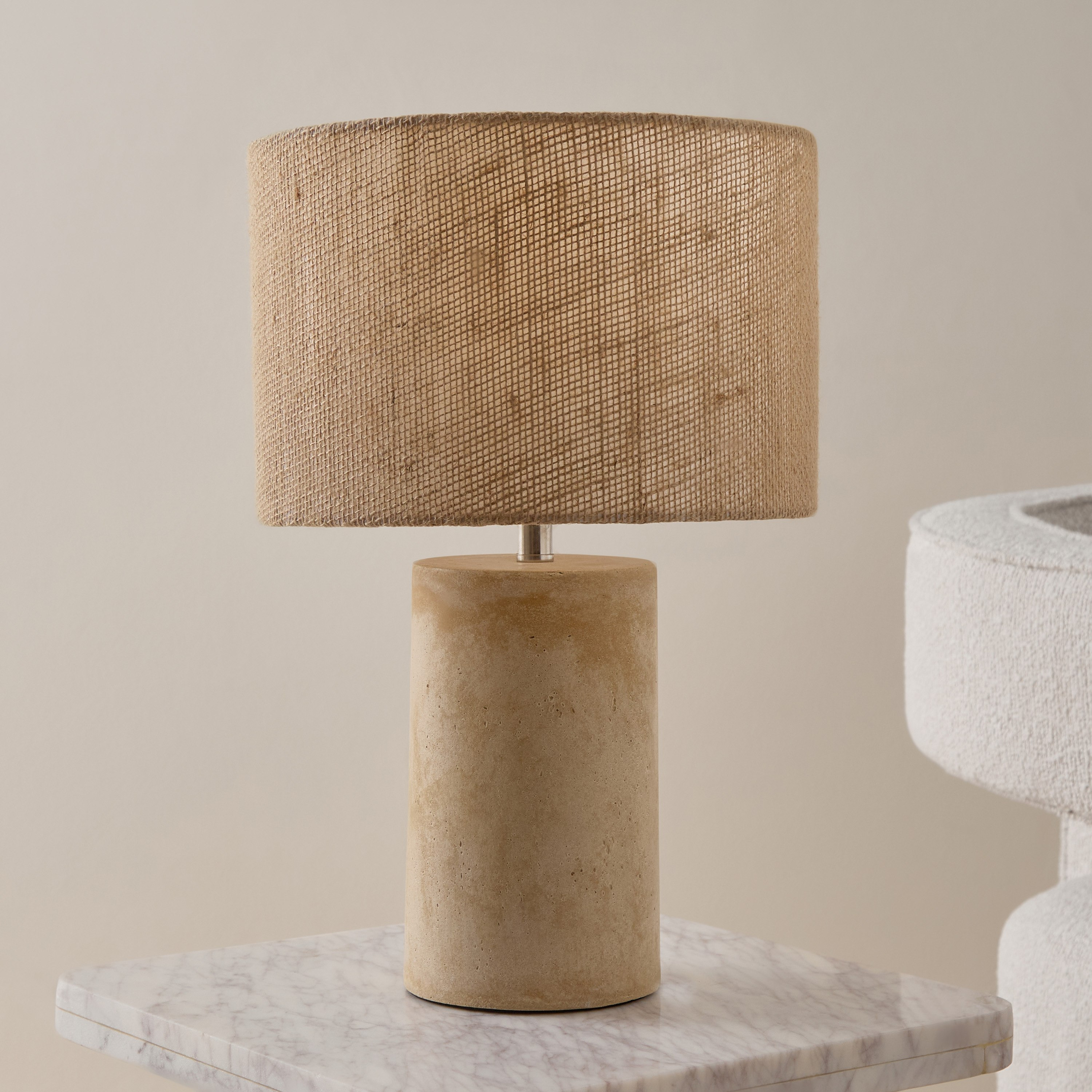 Nash Fiberclay Base Table Lamp with Linen Shade - 30x46 cm-PROMO_HB_AE_B1G1_250925-image-1
