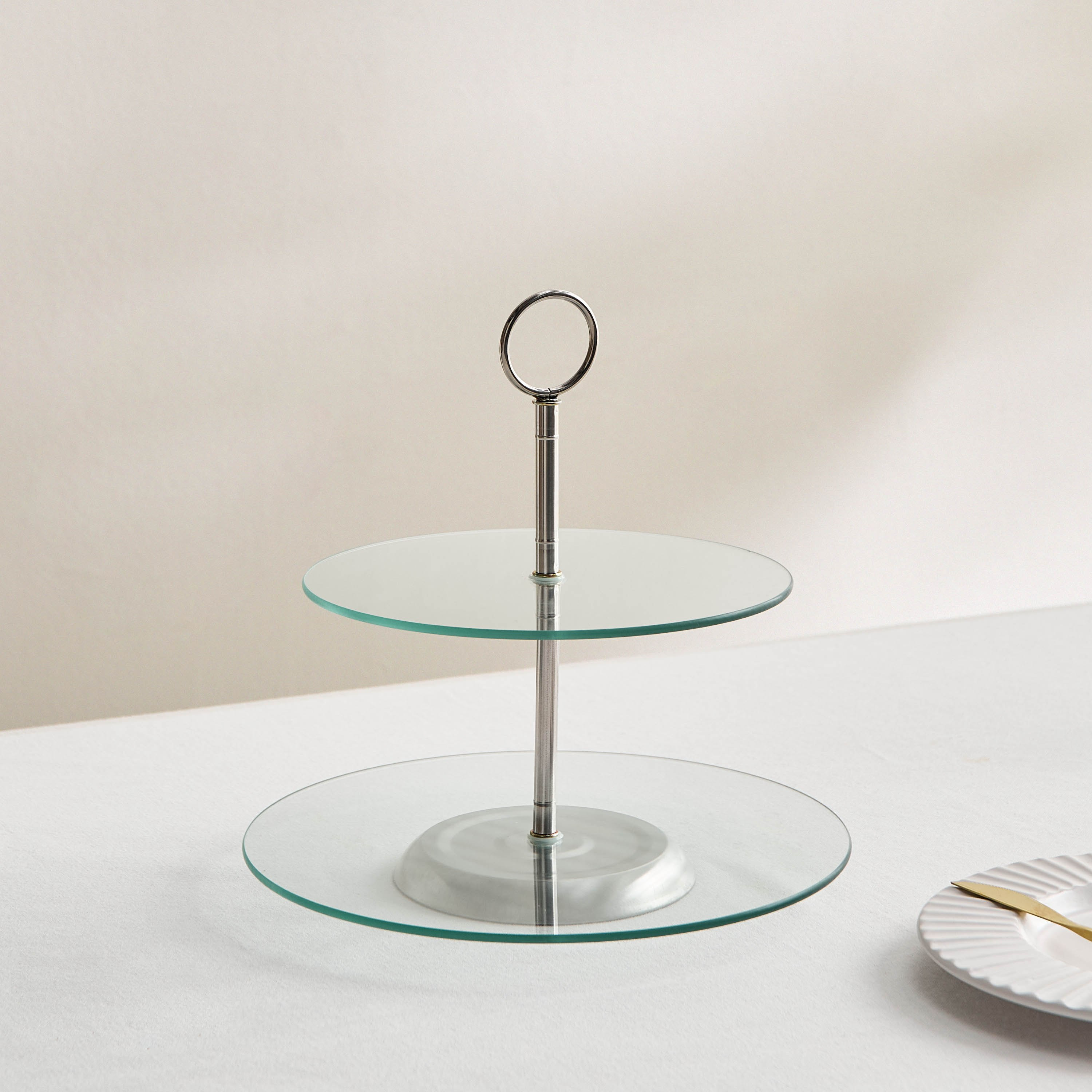 Coral 2-Tier Glass Cake Stand-hbxdecorandfurnishings-tabletop-serveware-image-2