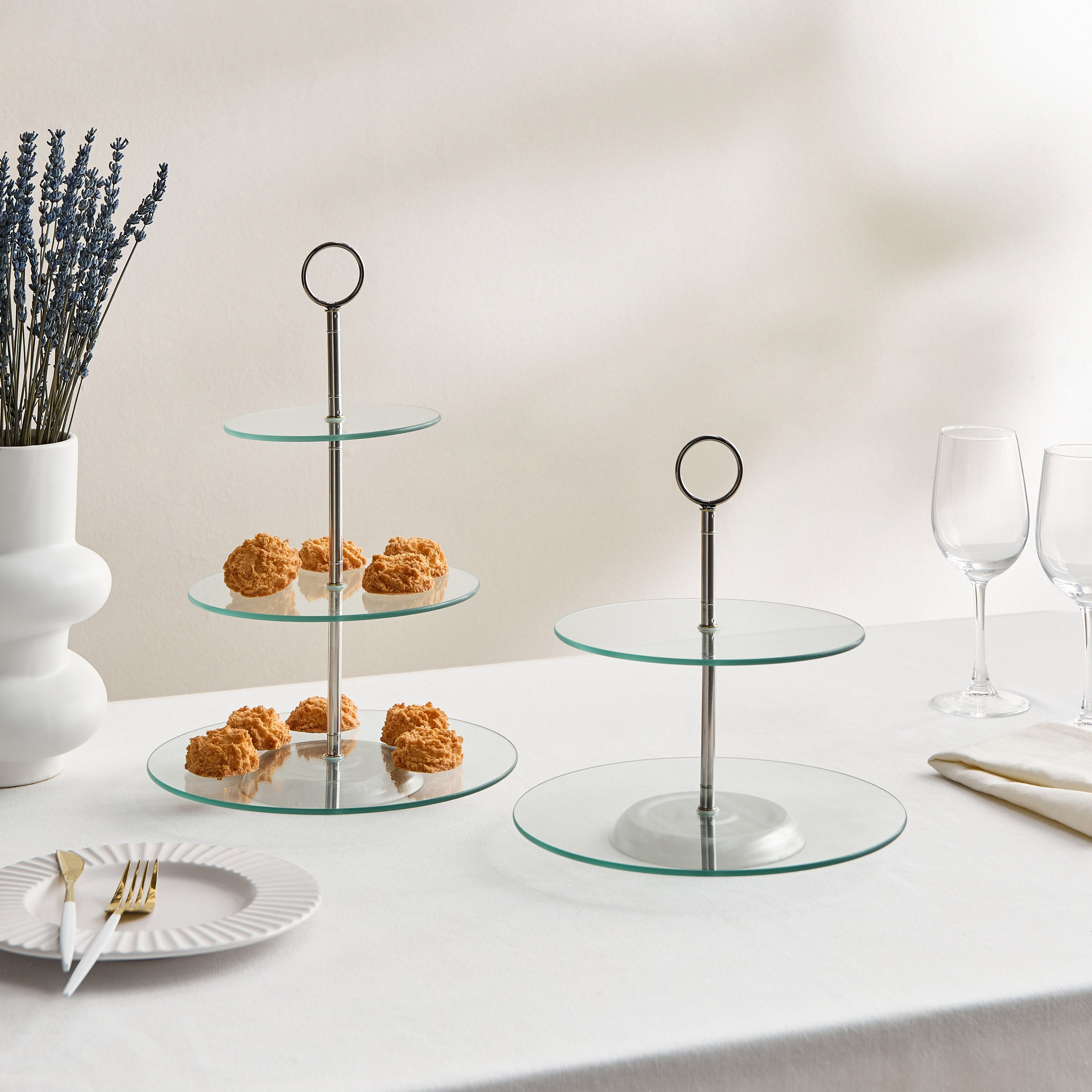 Coral 2-Tier Glass Cake Stand-hbxdecorandfurnishings-tabletop-serveware-image-5