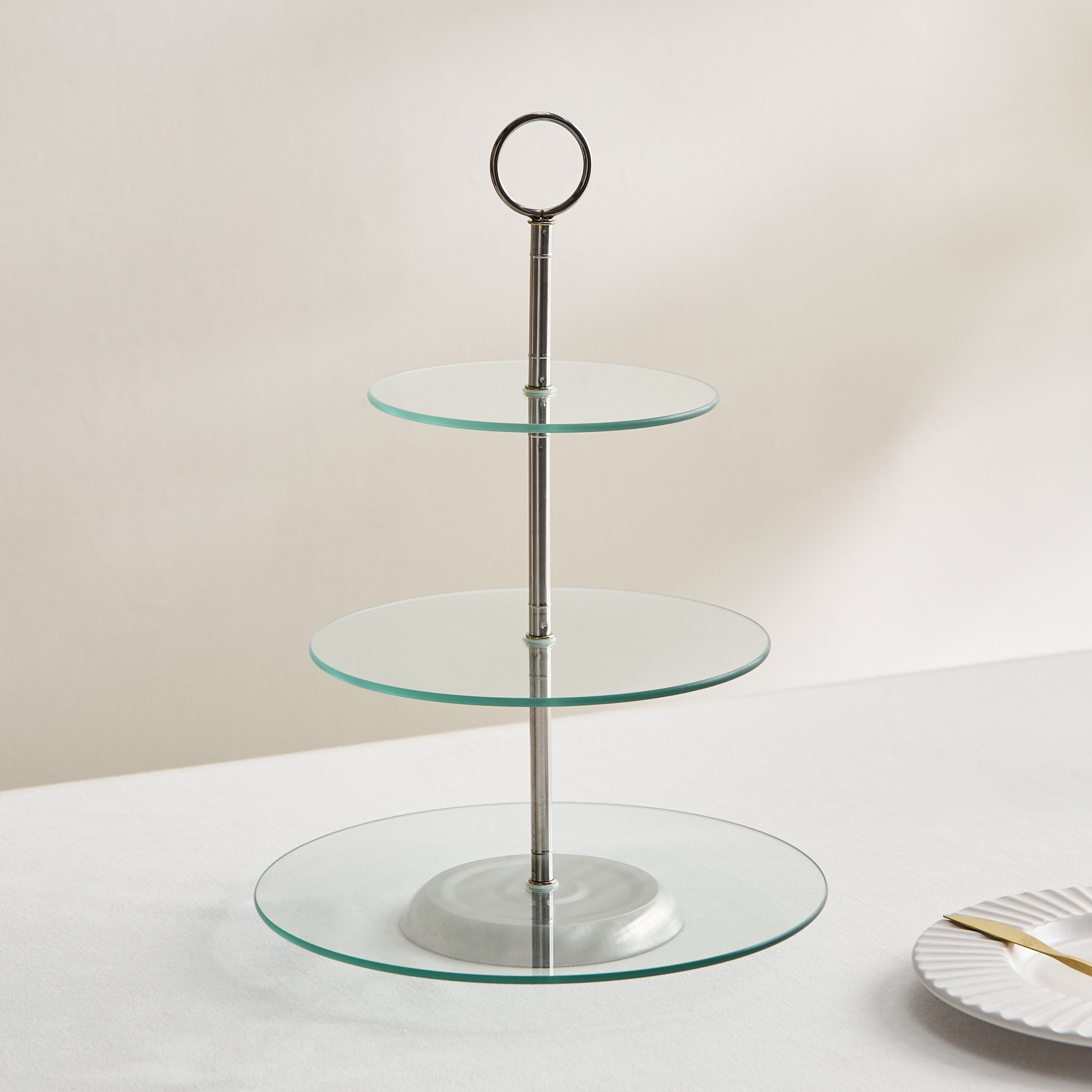 Buy Coral 3 Tier Glass Cake stand Online in UAE Homebox