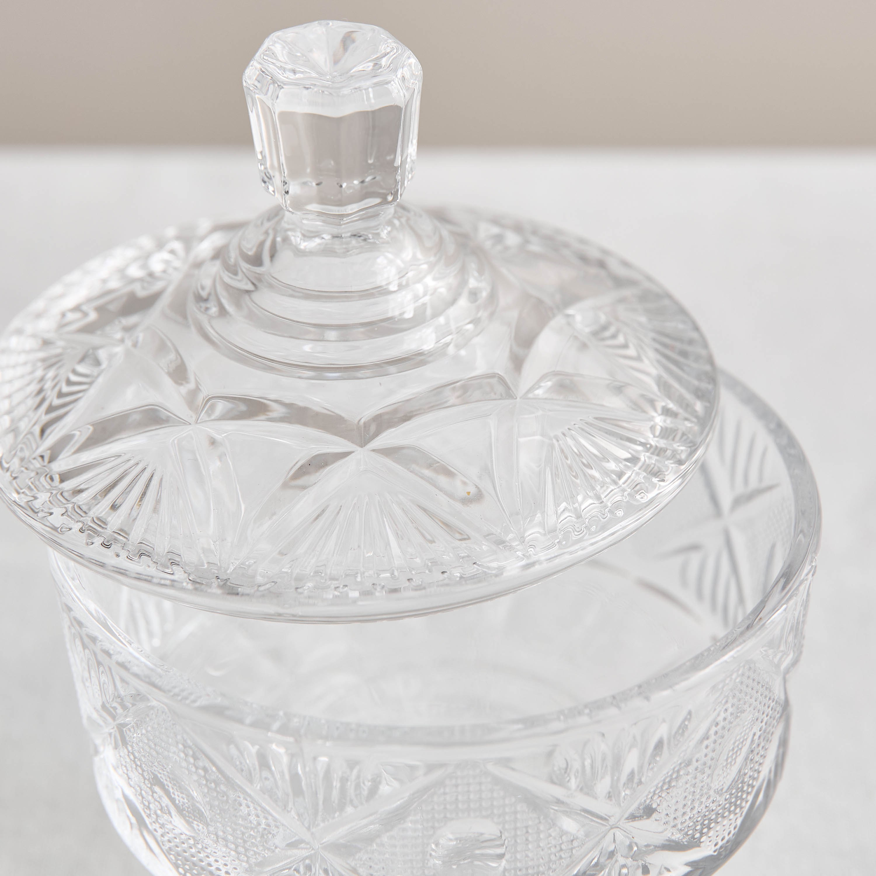 وعاء حلوى مع قاعدة وغطاء - 12.5 × 12.5 × 17.5 سم-hbxdecorandfurnishings-tabletop-serveware-image-3