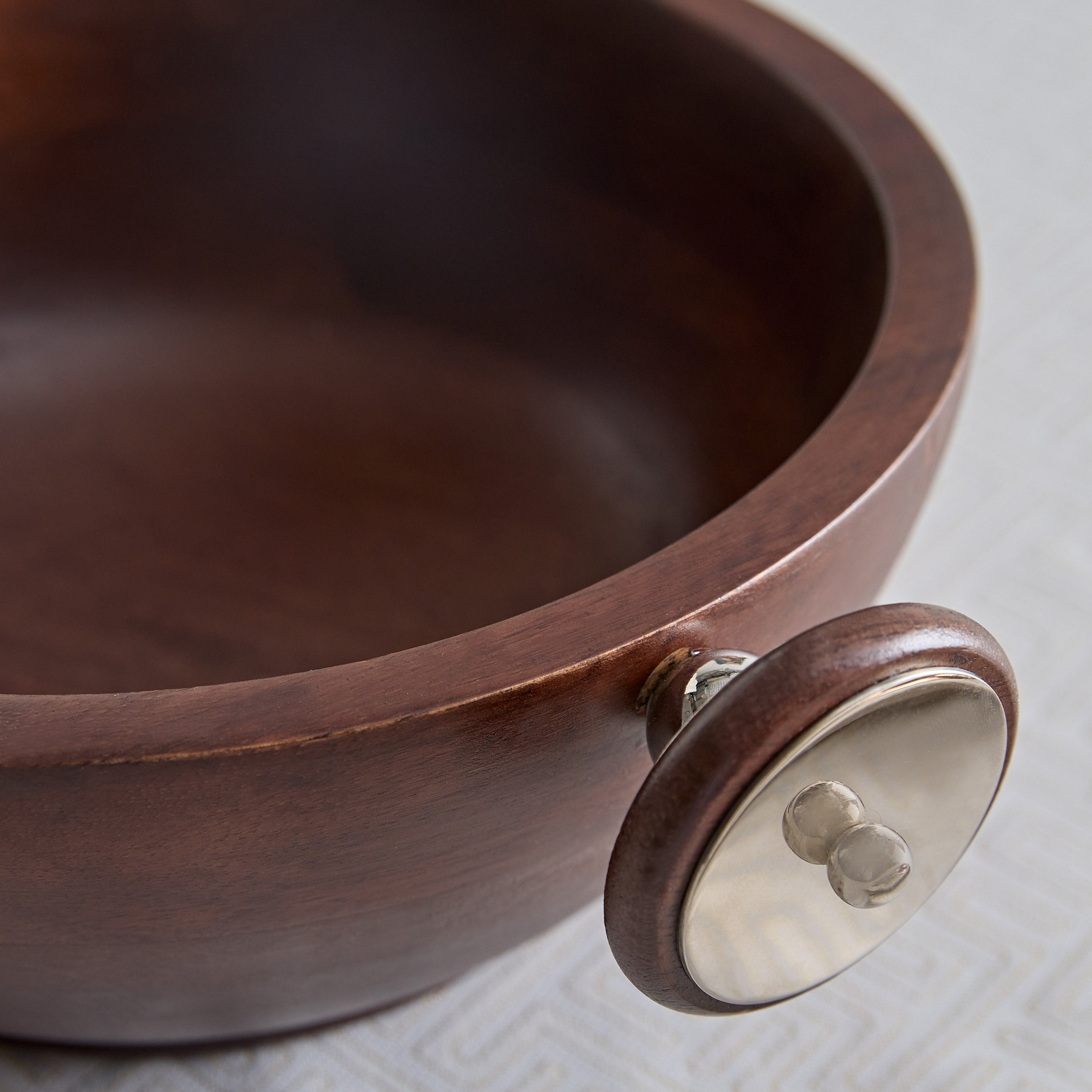 Obje Wooden Bowl with Wheel Handle - 33 cm-hbxdecorandfurnishings-tabletop-serveware-image-3