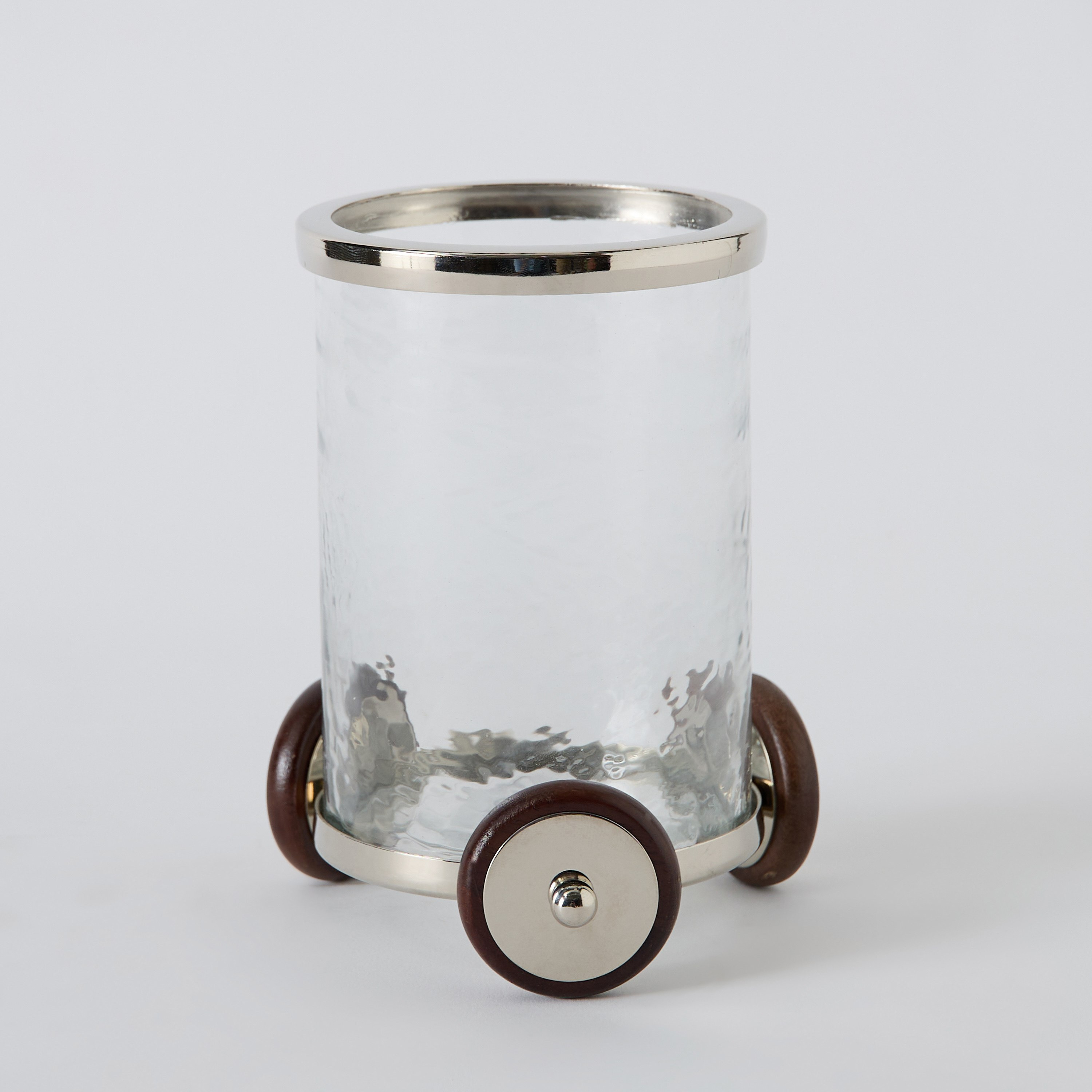 حامل شموع صغيرة فانوس زجاج مع قاعدة بعجلات من أورا - 15x15x19 سم-hbxlivingroom-decorandaccessories-candleholders-image-7