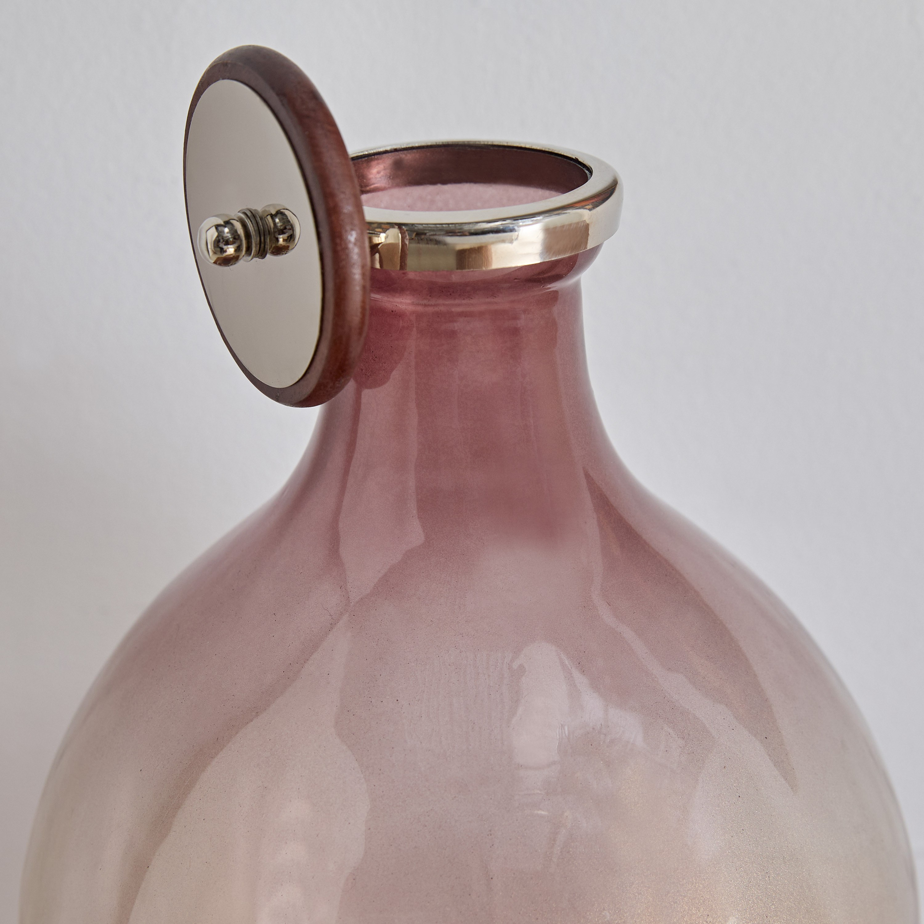 Aura Glass Vase Frosted with Metal Rim - 20x20x32 cm-hbxbedroom-decorandaccessories-vases-image-3