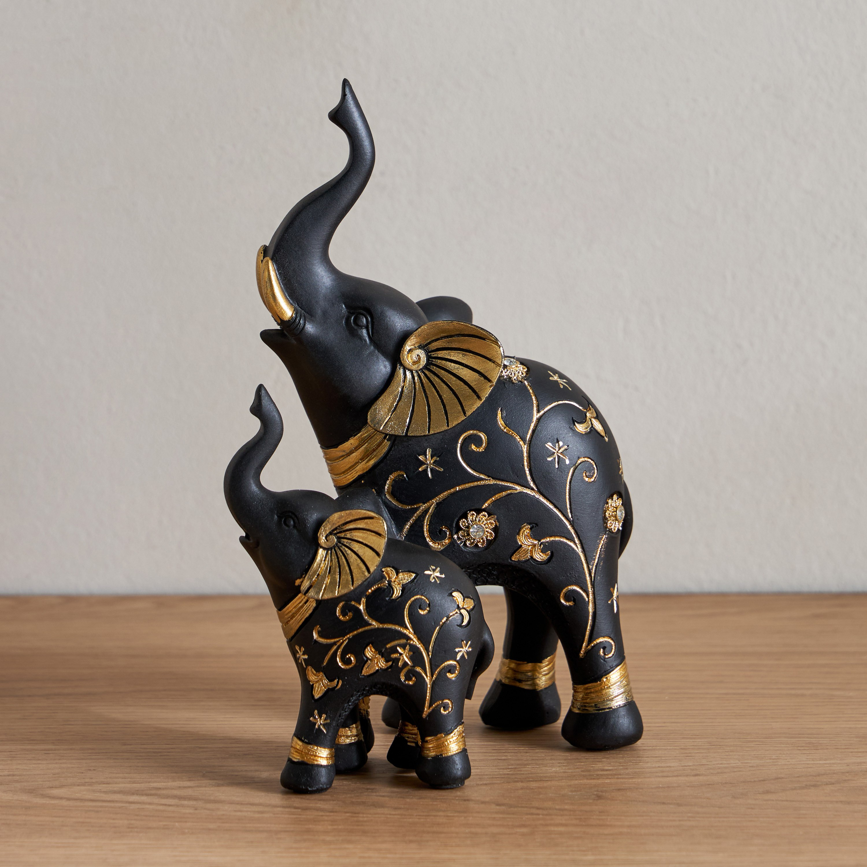 تمثال بوليريسين بتصميم فيل أم وطفل من مارسيل - 11x8x19.5 سم-hbxhomeware-homedecor-figurinesandornaments-image-1