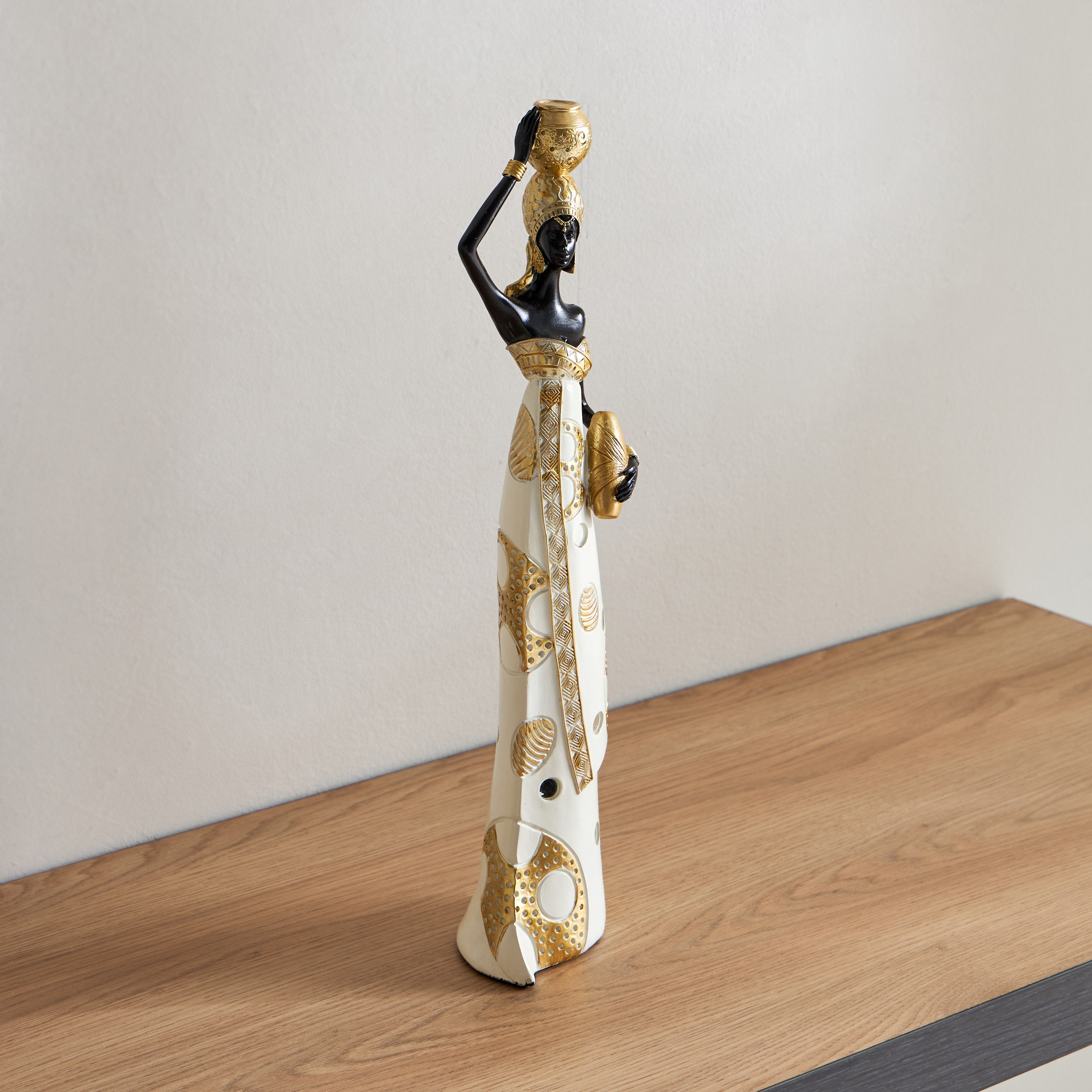 تمثال بوليريسين بتصميم سيدة مع وعاء على رأسها من مارسيل- 11x8x41.5 سم-hbxhomeware-homedecor-figurinesandornaments-image-2
