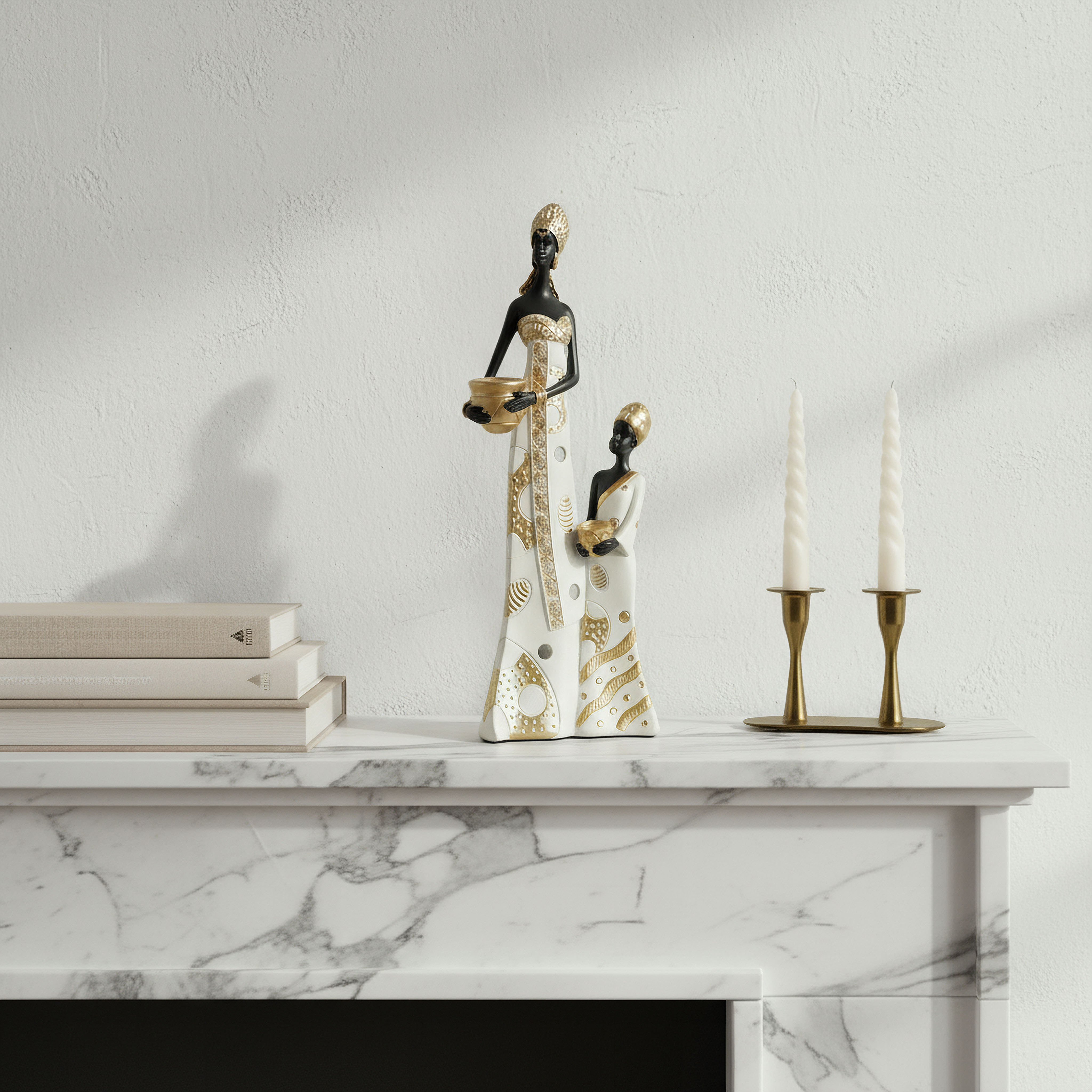 تمثال سيدة مع طفل بولي ريزين من مارسيل - 15x8.5x36.5 سم-hbxhomeware-homedecor-figurinesandornaments-image-3