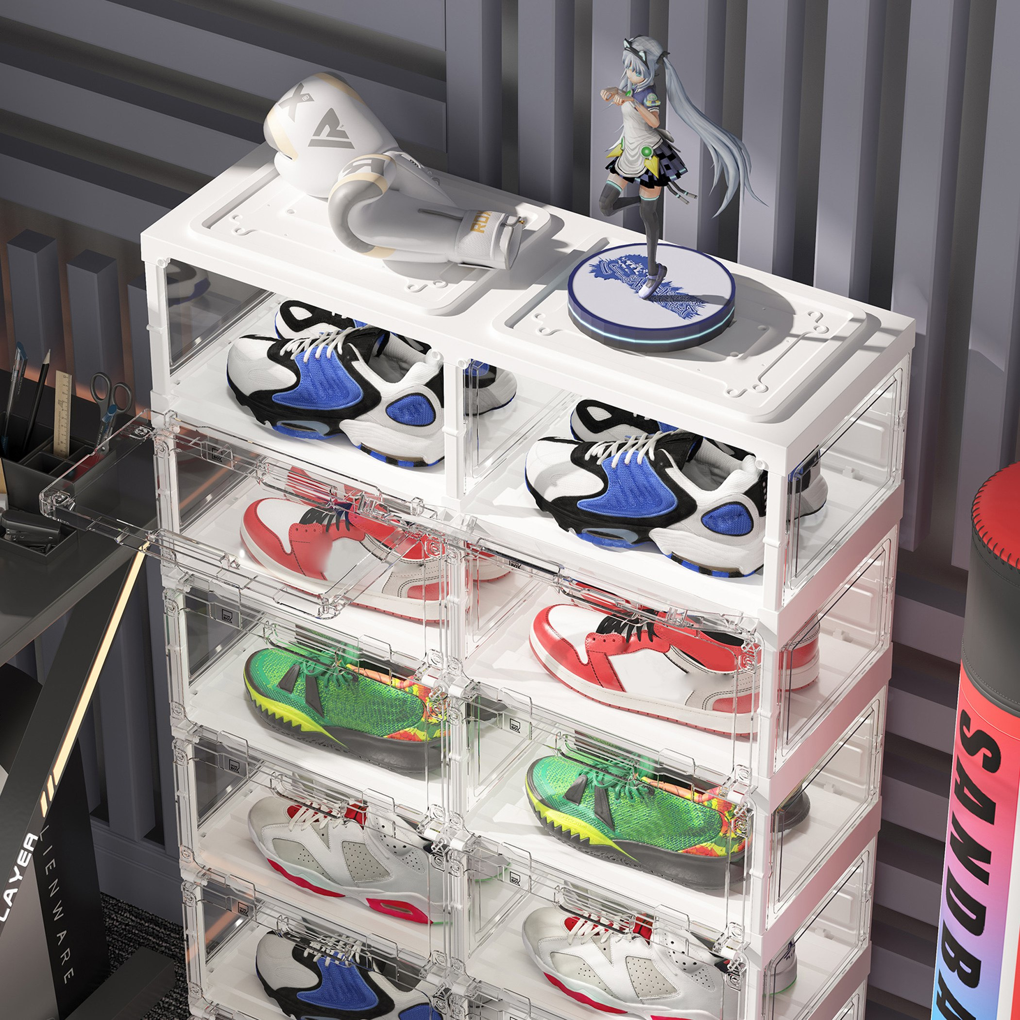 خزانة أحذية لـ16 زوجًا بـ16 باب جاتسبي من موڤو-hbxbedroom-shoecabinetsandracks-image-3
