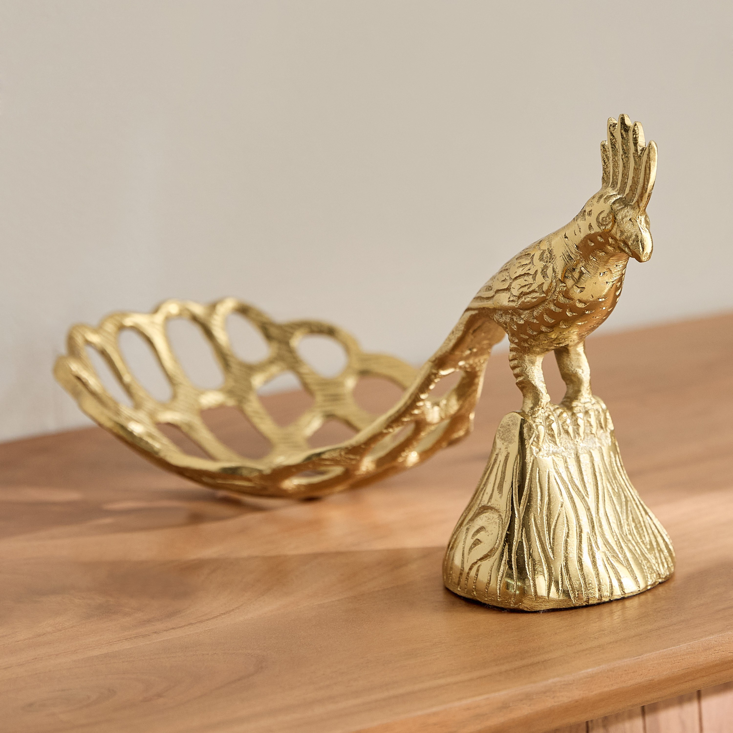 ديكور طاولة ألومنيوم على شكل طاووس من بوبين - 30x15x18 سم-hbxhomeware-homedecor-figurinesandornaments-image-1