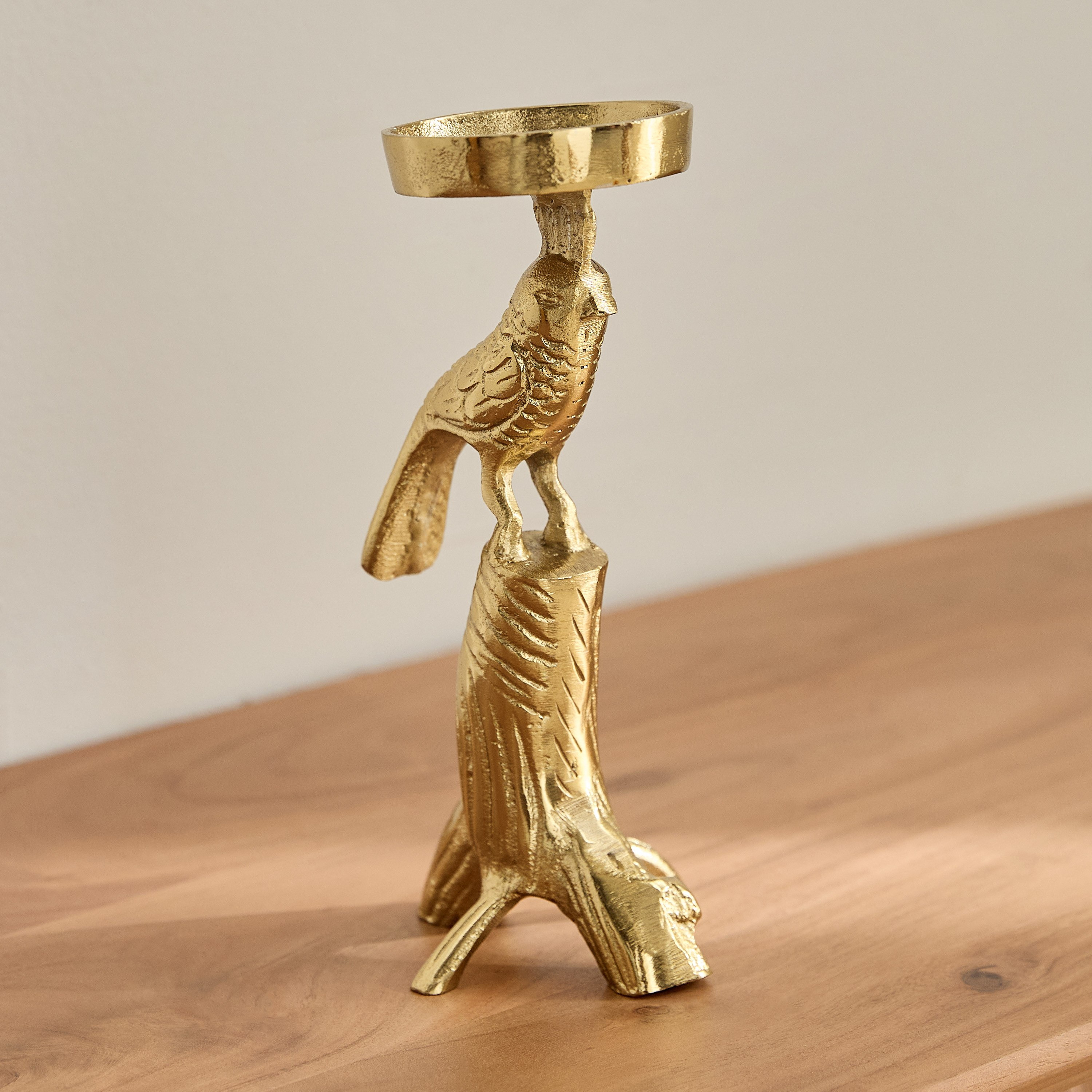Popin Aluminium Bird Candle Stand - 9x11x23 cm-hbxlivingroom-decorandaccessories-candleholders-image-2