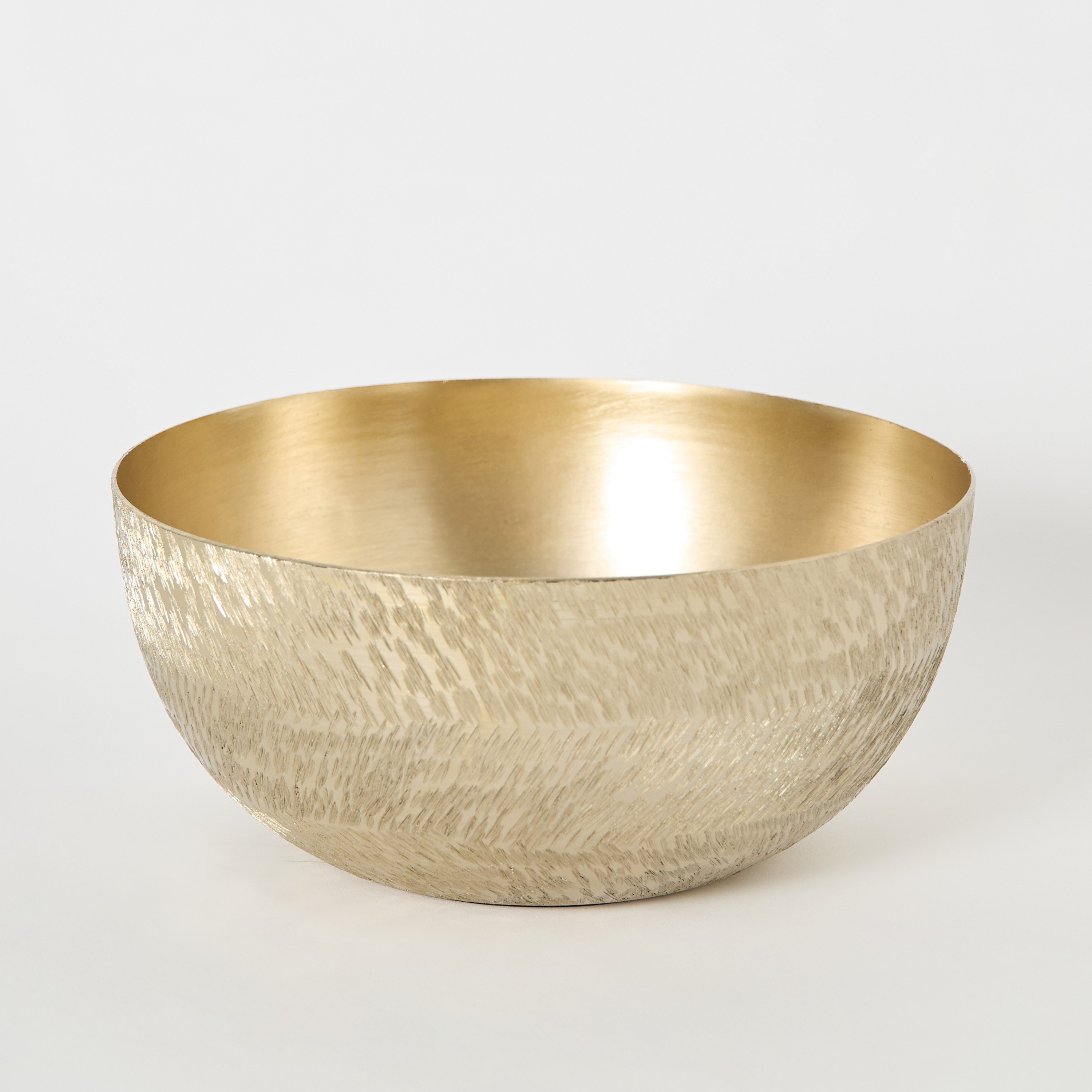 Catlyn Textured Aluminium Decorative Bowl - 25x25x14 cm-hbxdecorandfurnishings-homeaccessories-bowls-image-5