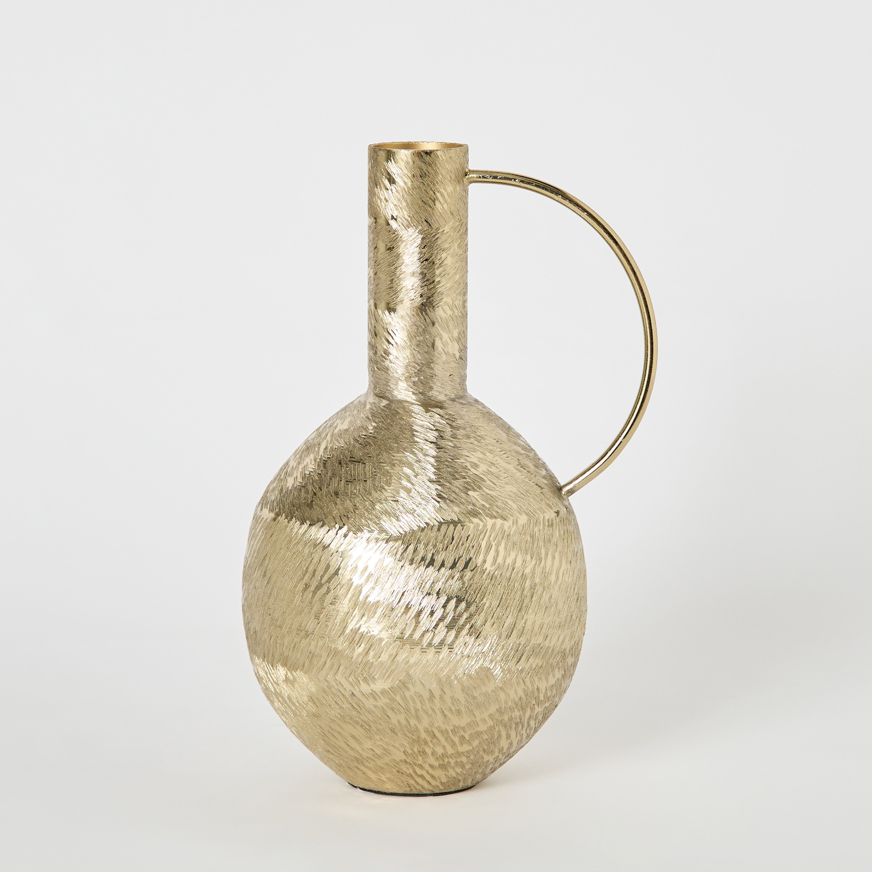 مزهرية ألومنيوم بارزة الملمس بمقبض من كاتلين - 16×16×30 سم-hbxbedroom-decorandaccessories-vases-image-5