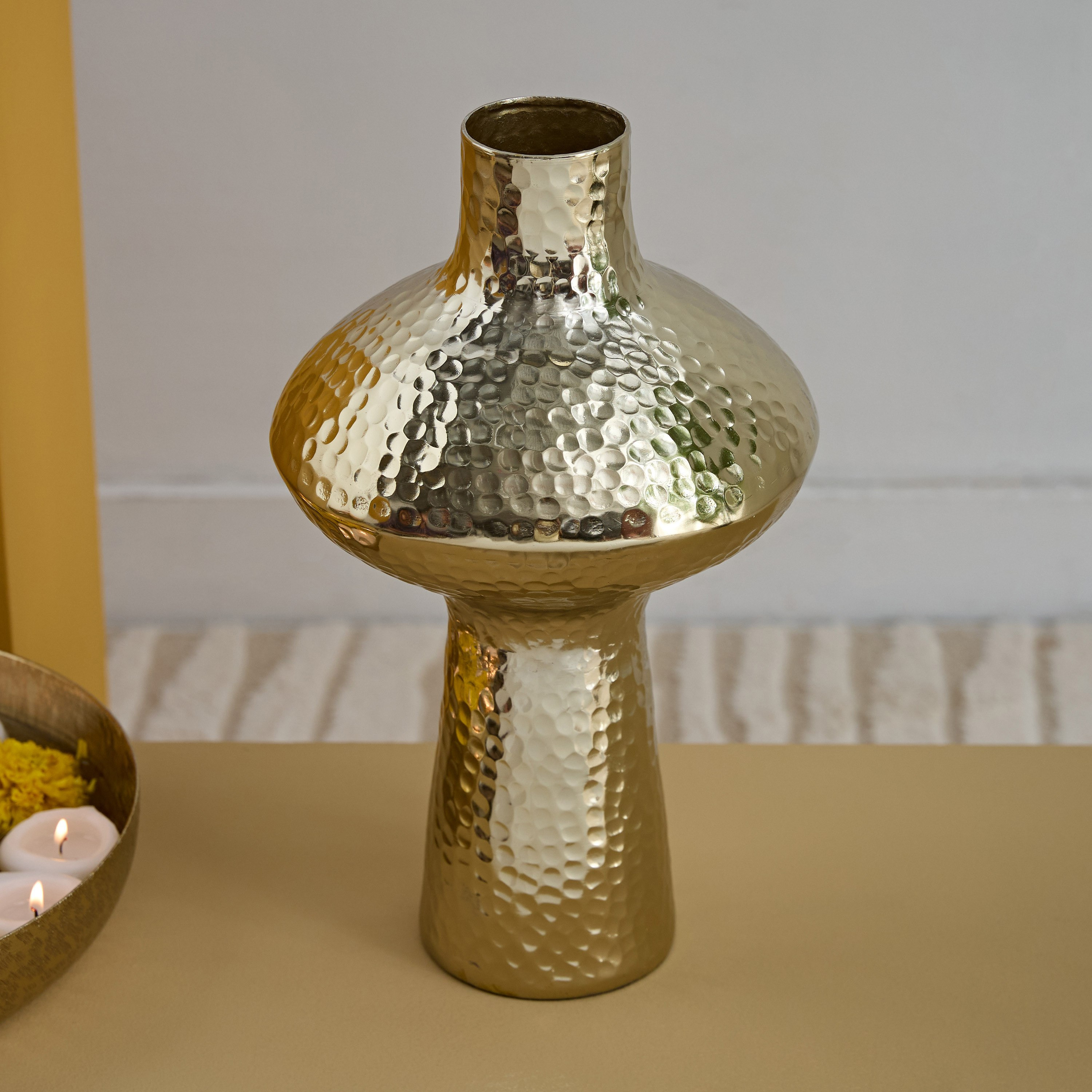 Catlyn Aluminium Hammered Vase - 17x17x32 cm-PROMO_HB_AE_B2G2_011025-image-2