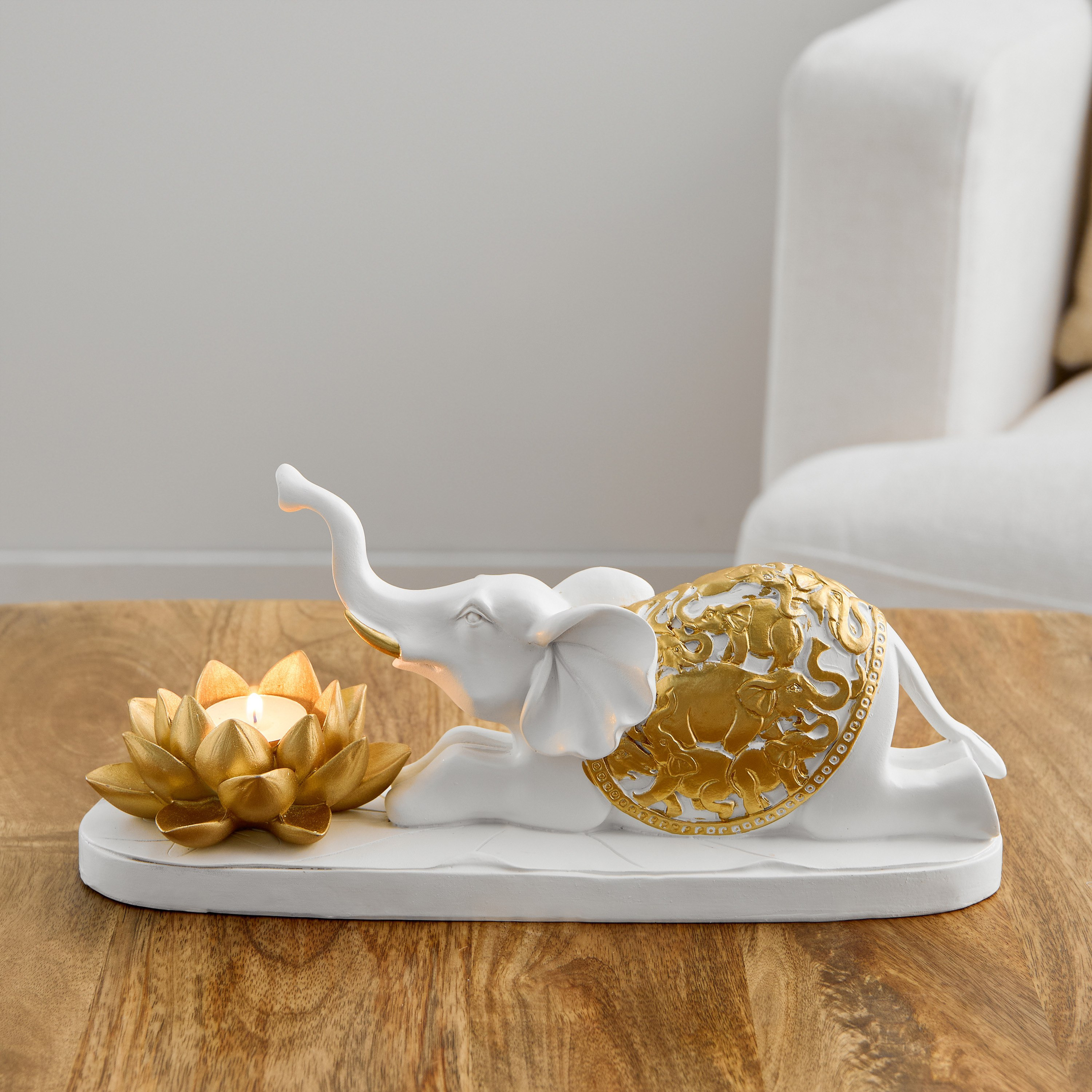 حامل شموع بوليريسين على شكل فيل من ديلين - 18.5×10×21.5 سم-hbxlivingroom-decorandaccessories-candleholders-image-1