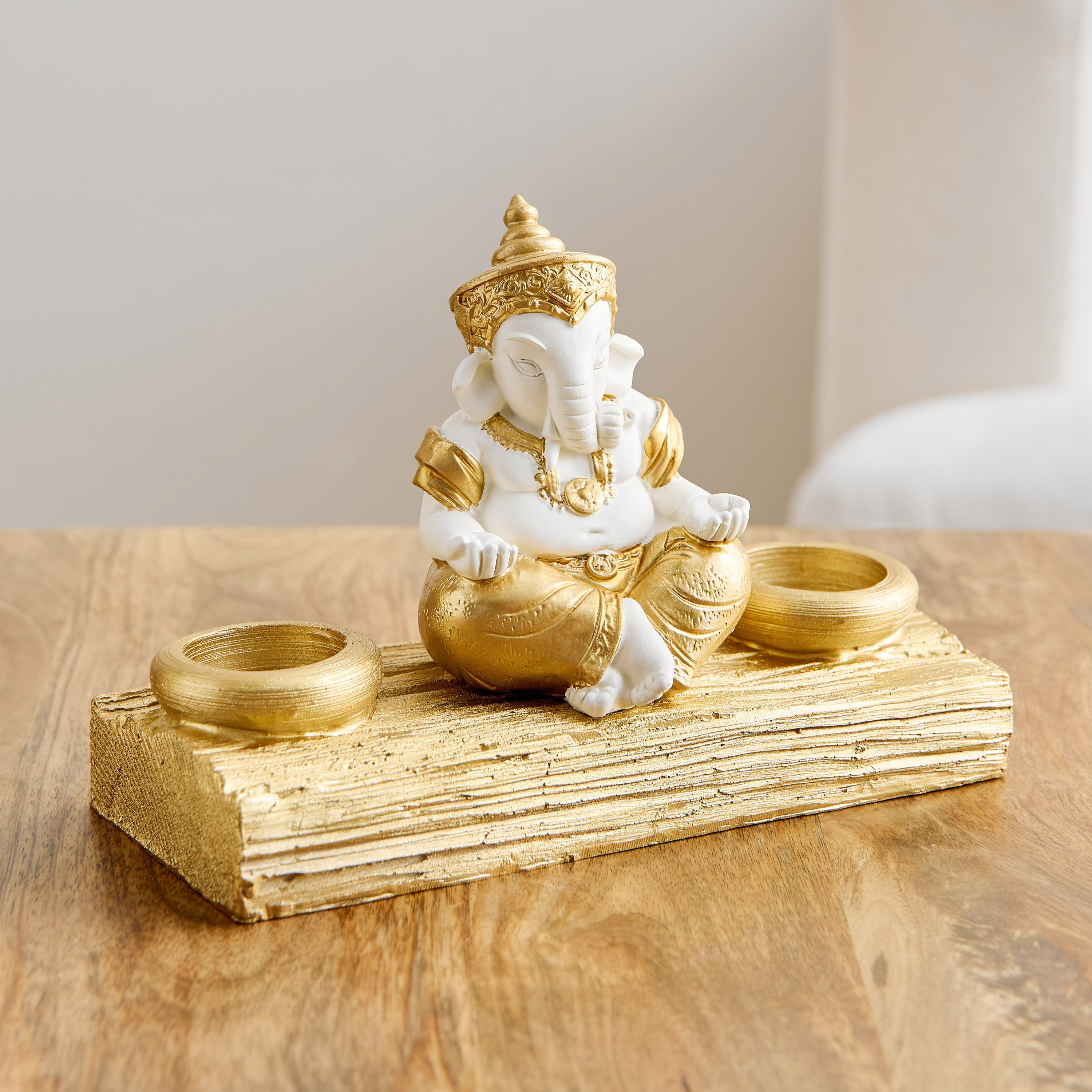 Delyn Polyresin Ganesha Candleholder - 21.5x9.5x14 cm-hbxlivingroom-decorandaccessories-candleholders-image-2