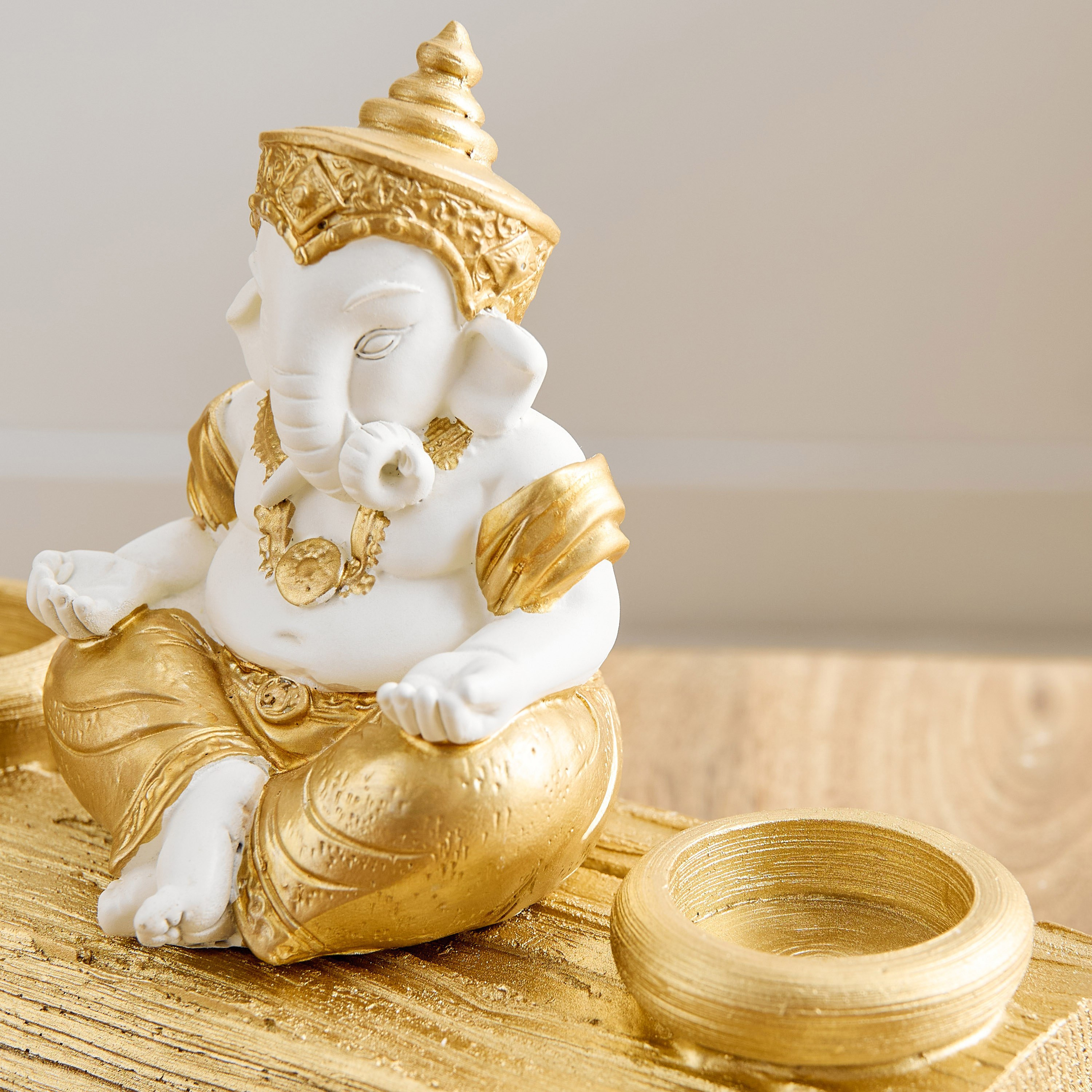 Delyn Polyresin Ganesha Candleholder - 21.5x9.5x14 cm-hbxlivingroom-decorandaccessories-candleholders-image-3