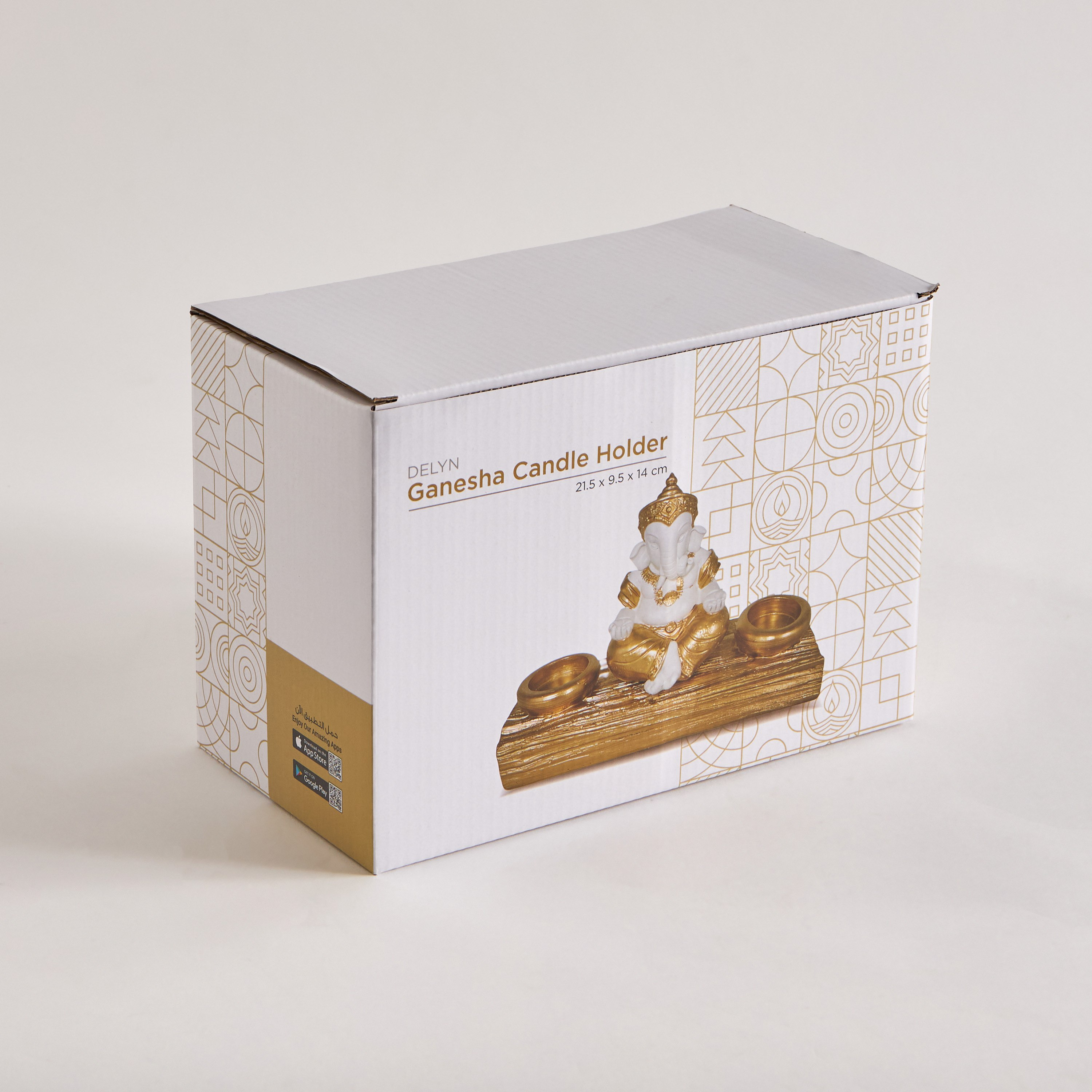 Delyn Polyresin Ganesha Candleholder - 21.5x9.5x14 cm-hbxlivingroom-decorandaccessories-candleholders-image-5