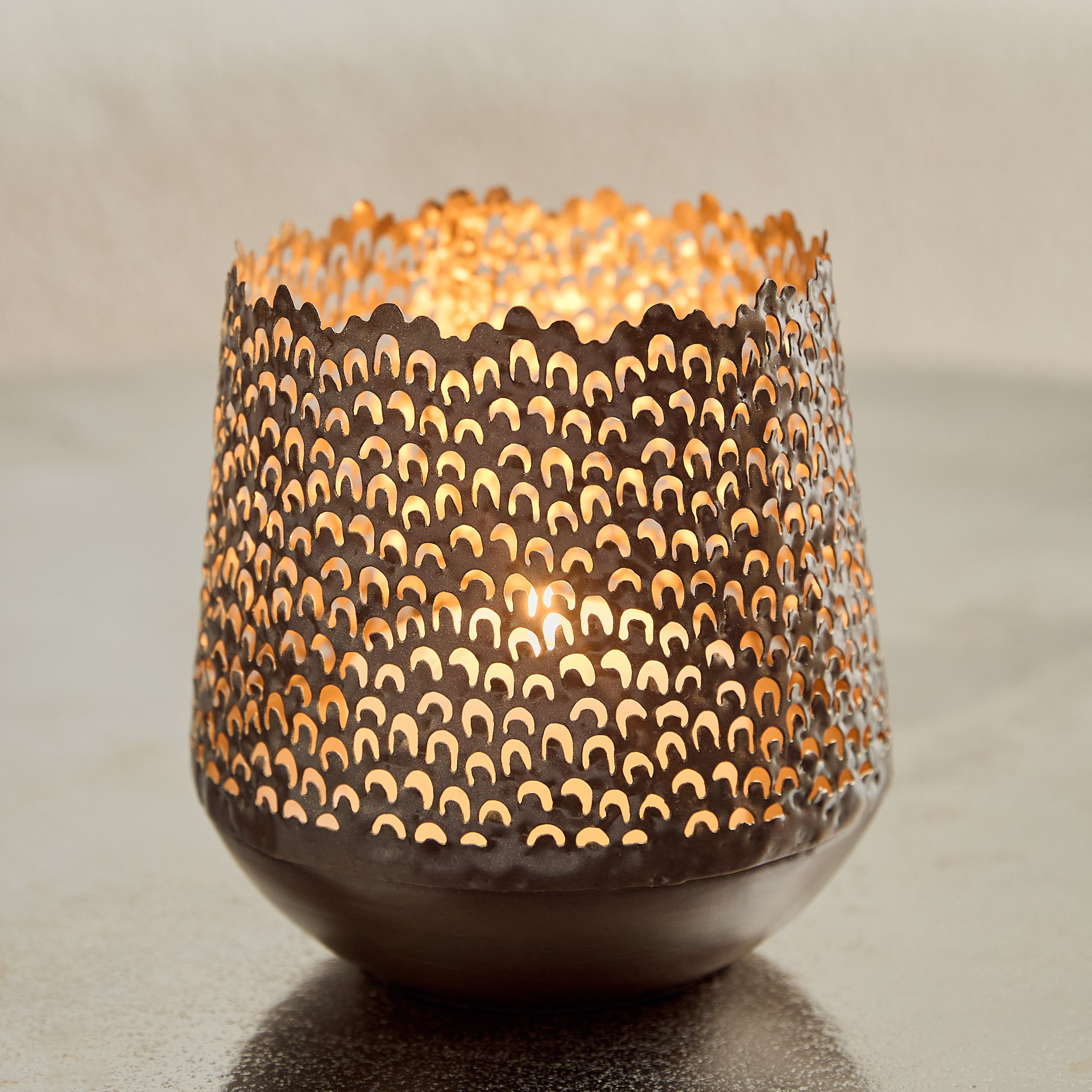 Corlie Metal Peacock Cutwork Votive Candleholder - 14x14x15 cm-PROMO_HB_AE_B2G2_011025-image-1