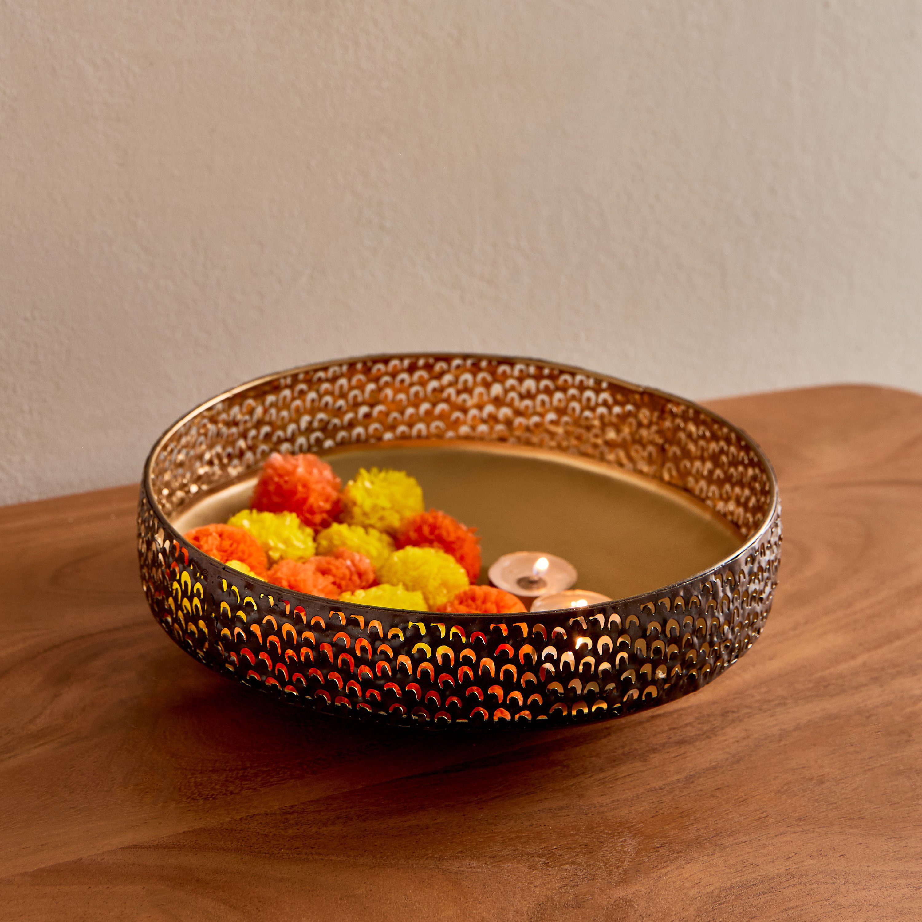 Corlie Metal Peacock Cutwork Bowl - 23x23x6 cm-PROMO_HB_AE_B2G2_011025-image-1