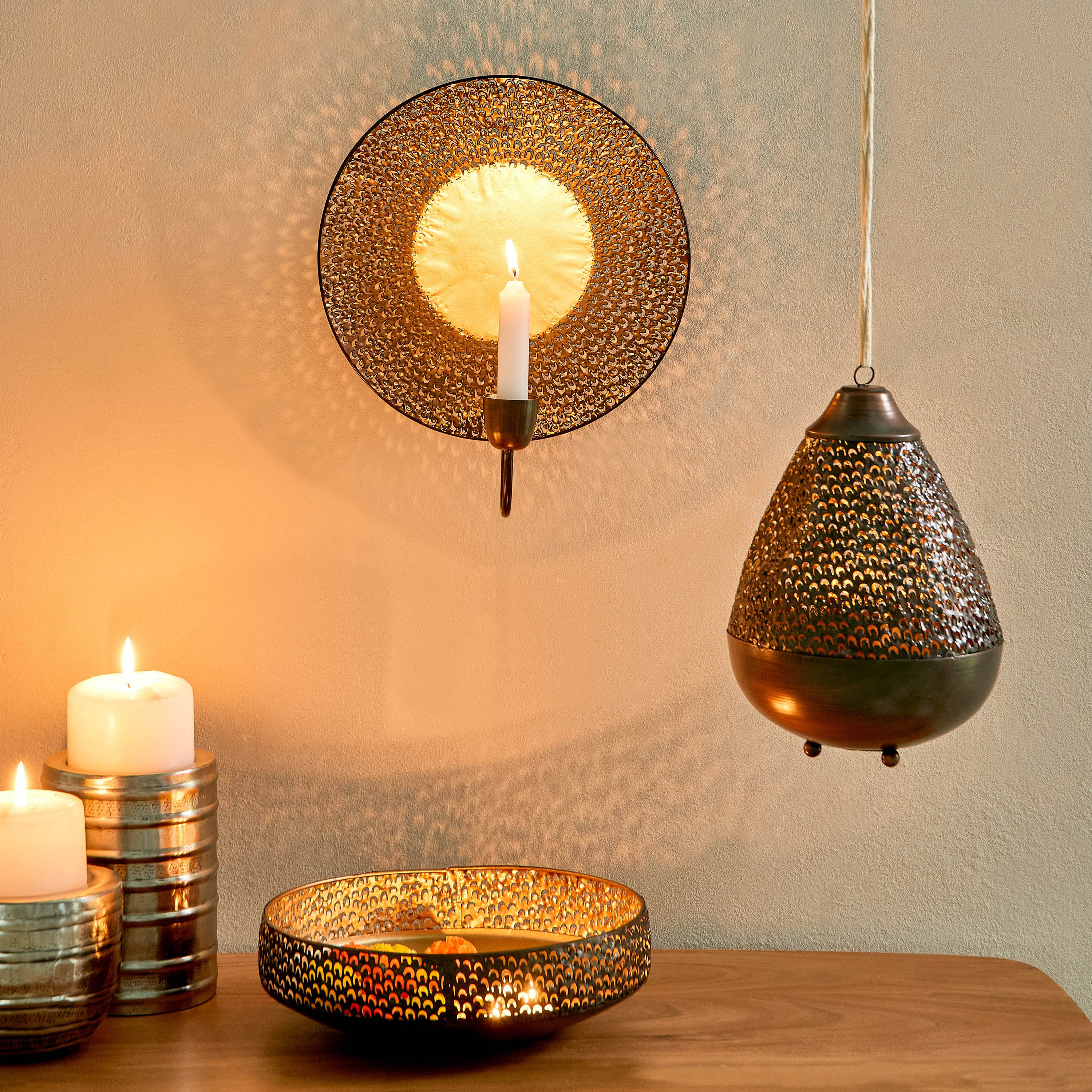 Corlie Metal Peacock Cutwork Wall Candleholder - 23x23x6 cm-PROMO_HB_AE_B2G2_011025-image-5