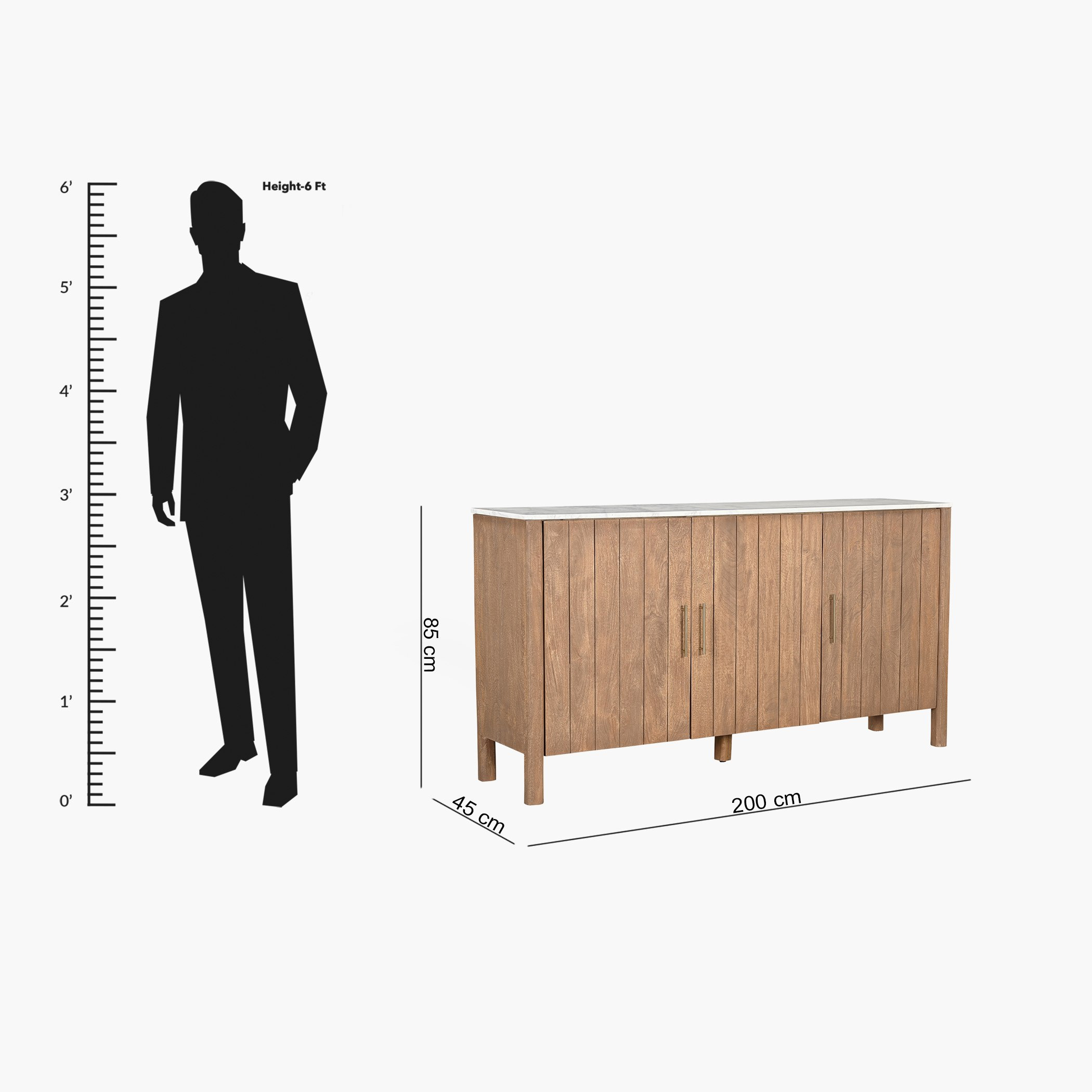 خزانة جانبية 1.6 متر 3 أبواب بسطح من الرخام الأصلي - سانكتواري من فيندرا-hbxfurniture-diningroom-buffetsandsideboards-image-7