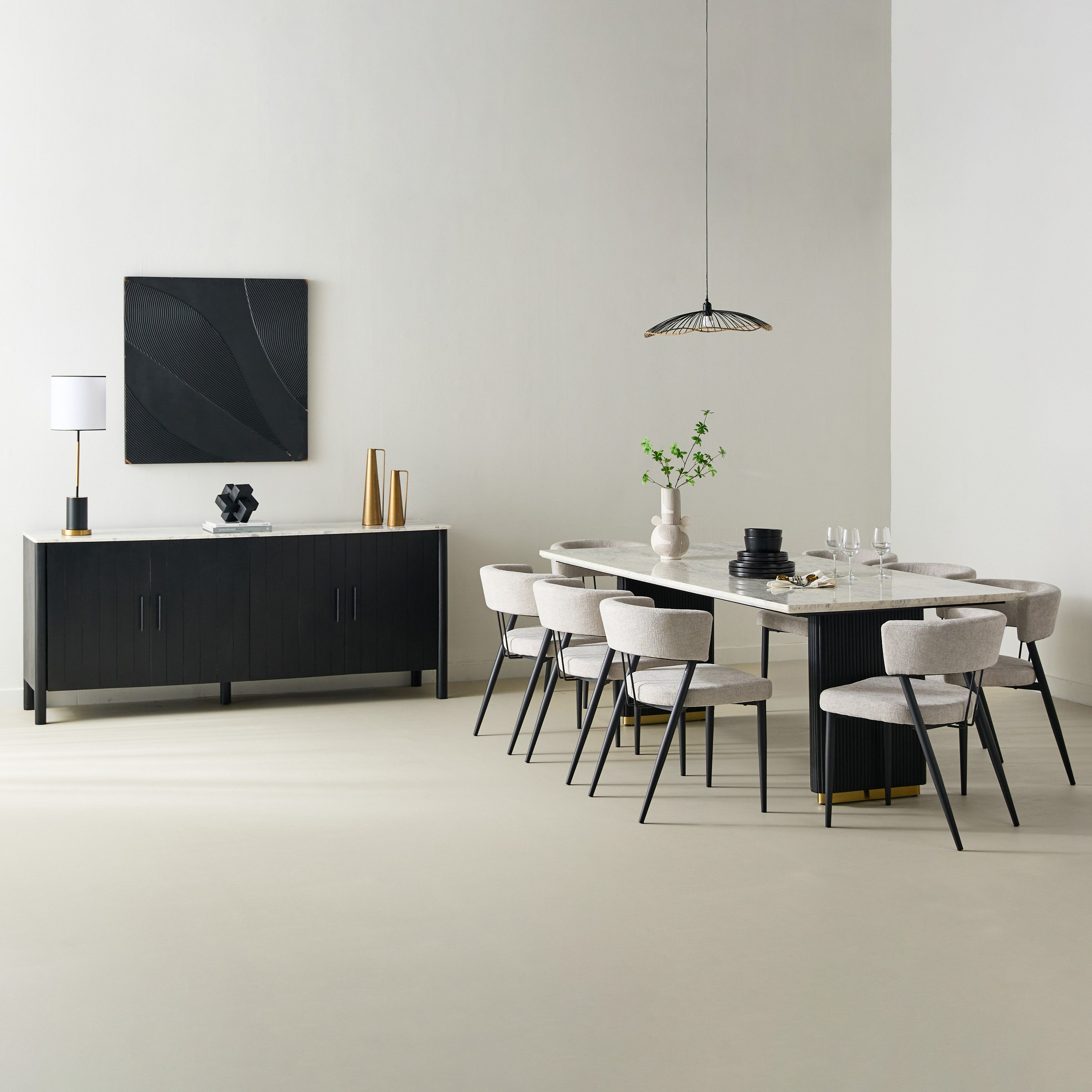 خزانة جانبية كبيرة 2 متر 4 أبواب بسطح من الرخام الأصلي - فابيو من فيندرا-hbxfurniture-diningroom-buffetsandsideboards-image-8