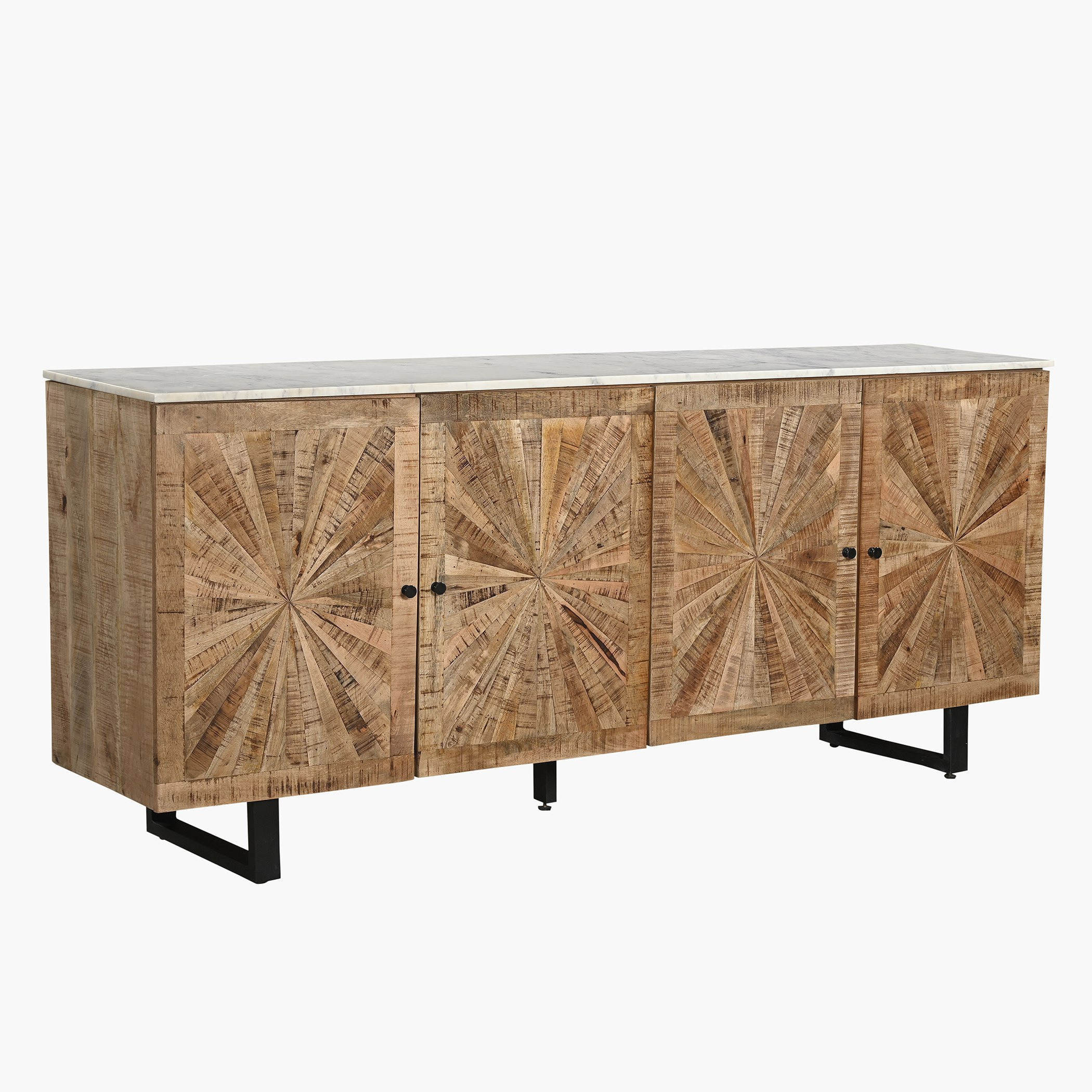 خزانة جانبية كبيرة 2 متر 4 أبواب بسطح من الرخام الأصلي - فلوريا من فيندرا-hbxfurniture-diningroom-buffetsandsideboards-image-1