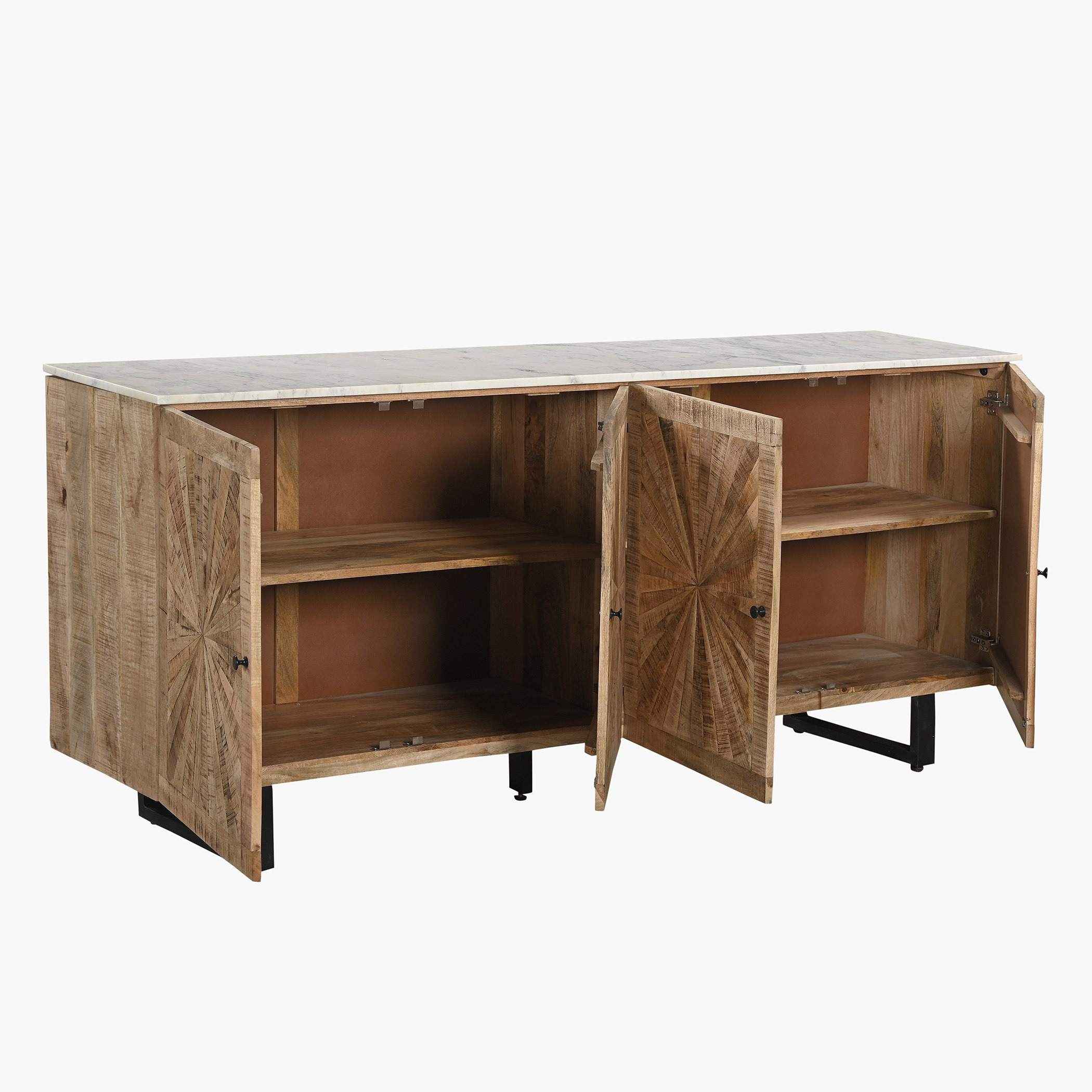 خزانة جانبية كبيرة 2 متر 4 أبواب بسطح من الرخام الأصلي - فلوريا من فيندرا-hbxfurniture-diningroom-buffetsandsideboards-image-3