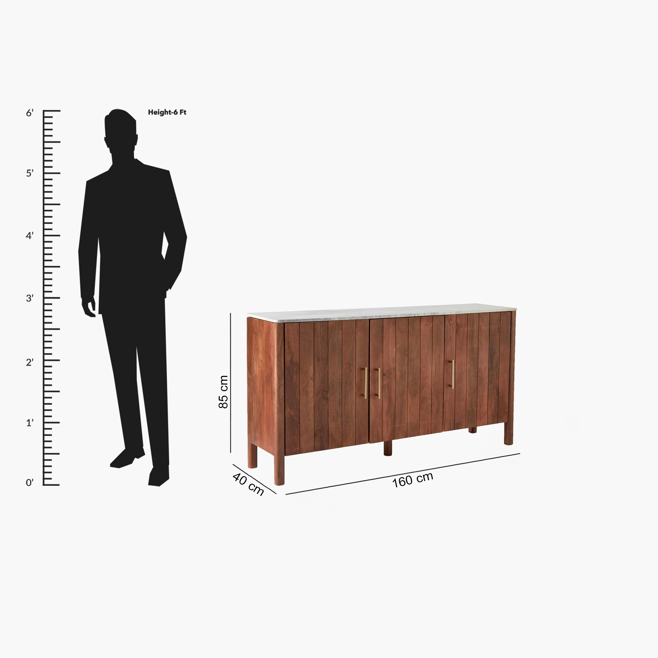 Vendra Midtown 1.6 Metre 3-Door Genuine Marble Top Sideboard-hbxfurniture-diningroom-buffetsandsideboards-image-14