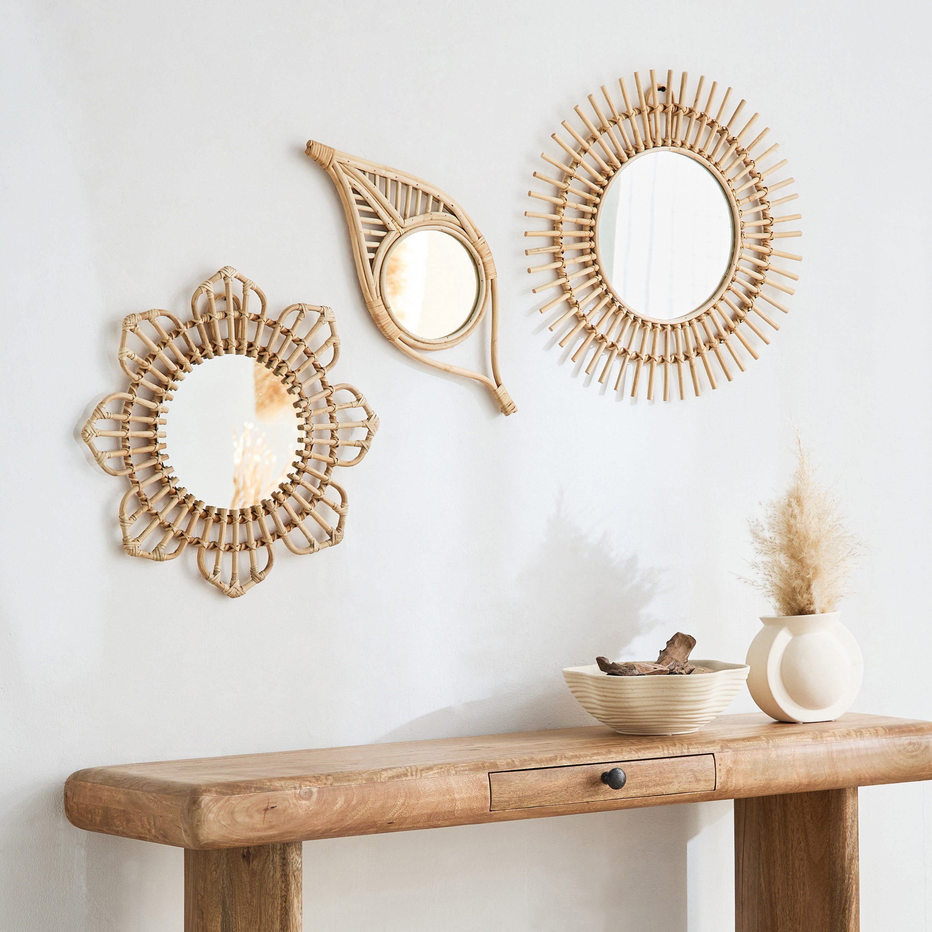 Boho Bliss Floral Decorative Mirror - 44x4x44 cm-hbxhomeware-hbxdecorandfurnishings-image-4