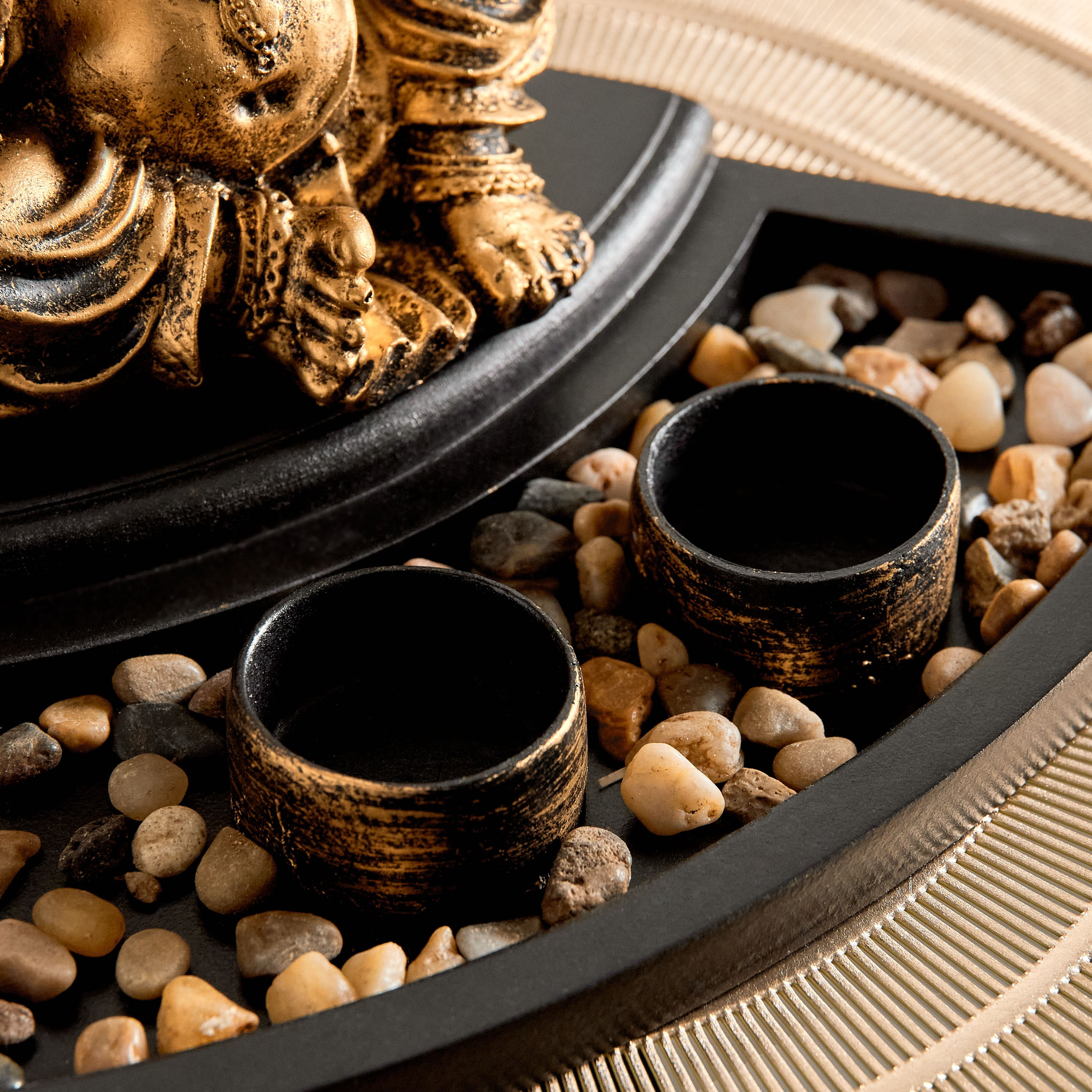 تمثال غانيشا بوليريسين بصينية خشبية وحاملات شموع صغيرة من روس - 26.5x20.5x14.5 سم-hbxhomeware-homedecor-figurinesandornaments-image-4